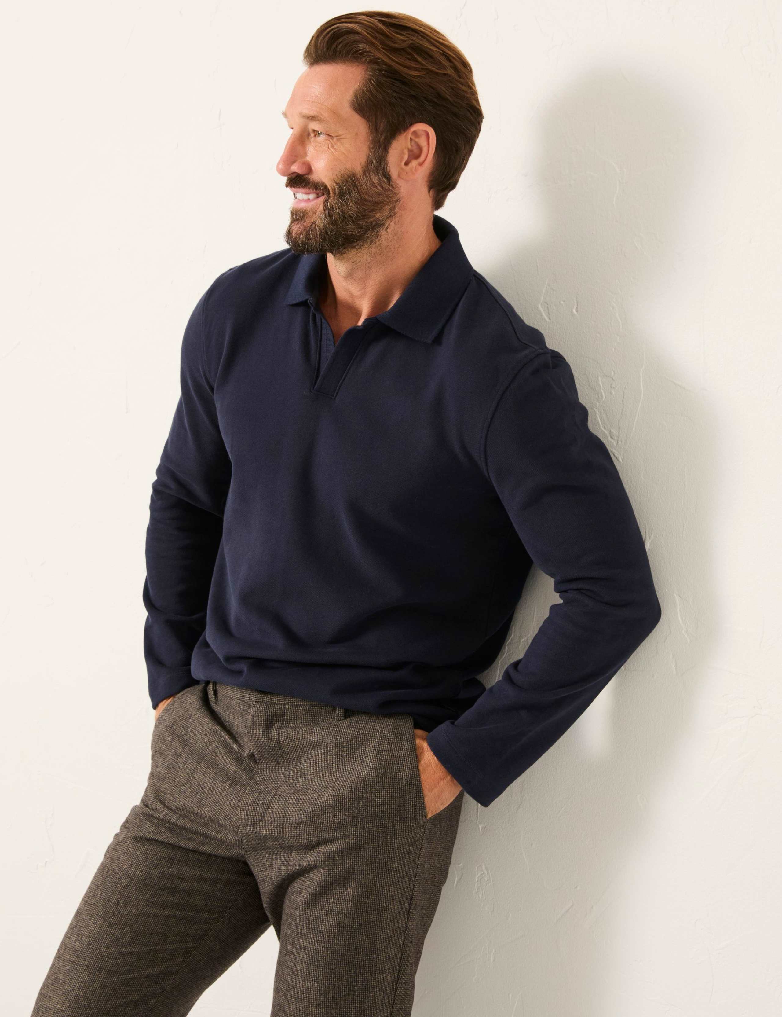 Pure Cotton Collared Sweatshirt
