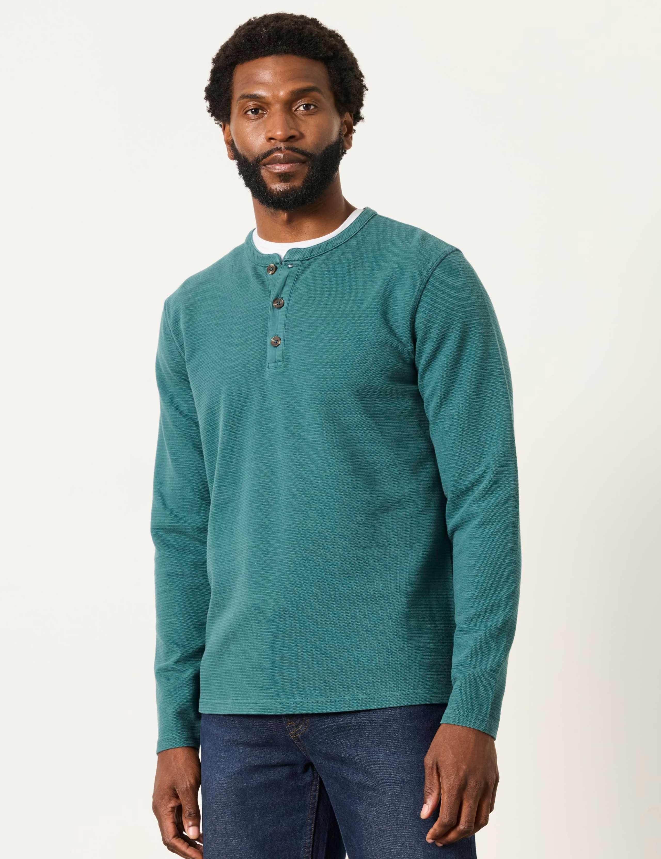 Cotton Rich Waffle Henley Top