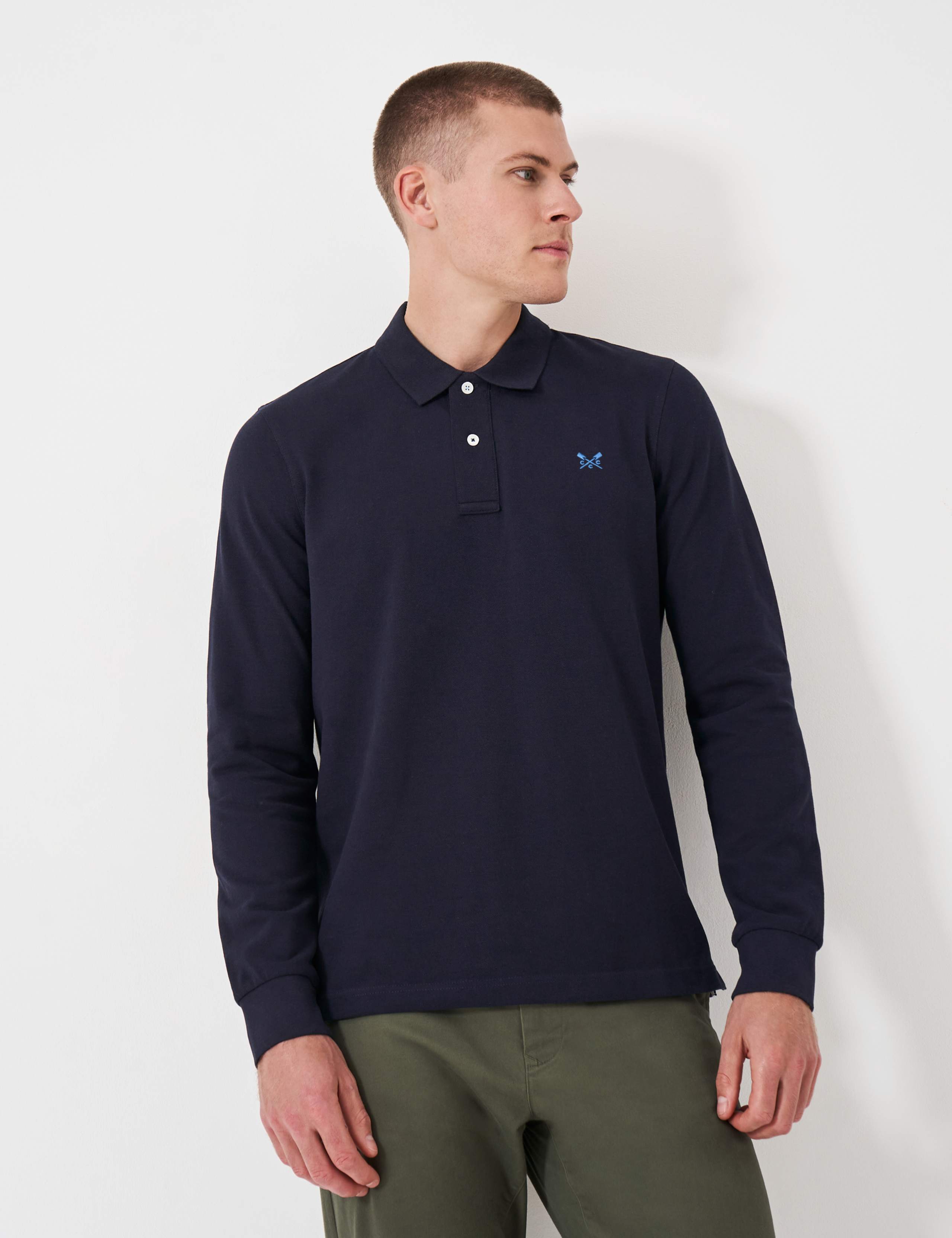 Pure Cotton Long Sleeve Polo Shirt