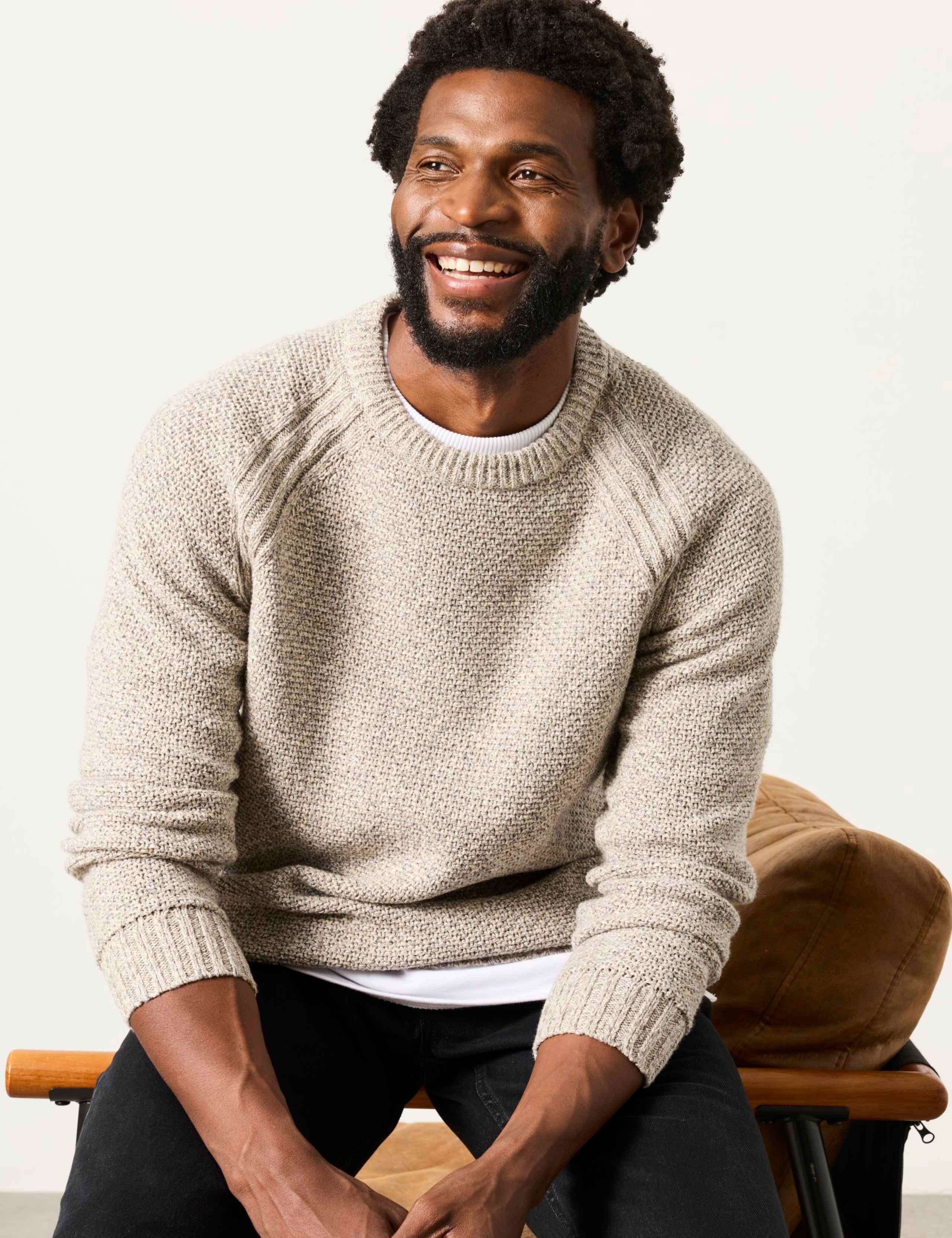 Cotton Rich Twist Jumper with Wool