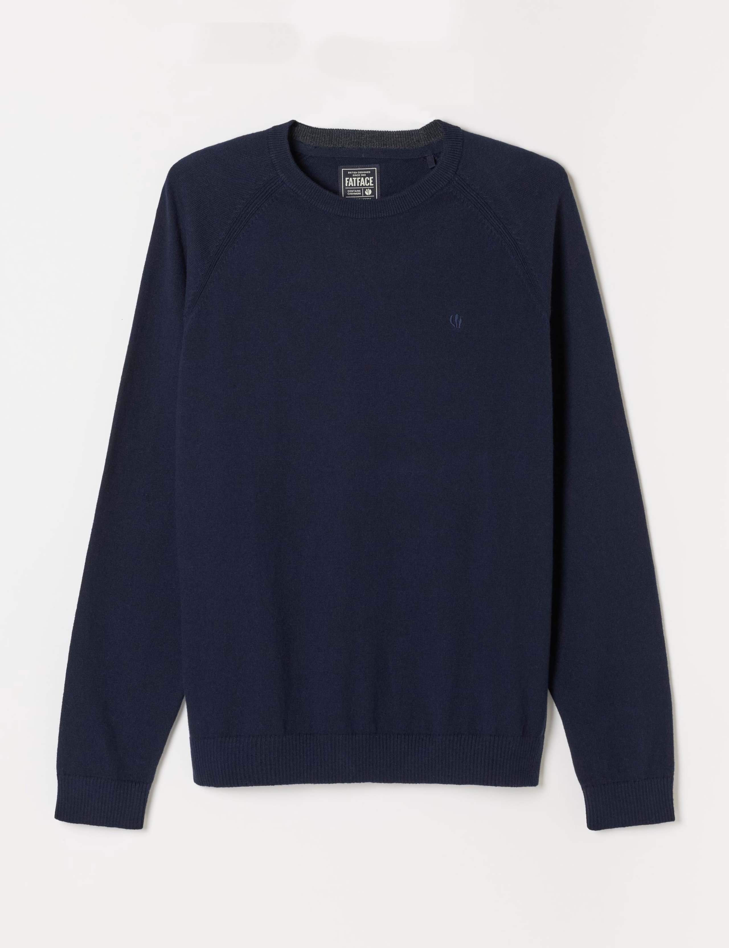 Cotton Rich Crew Neck Jumper with Cashmere