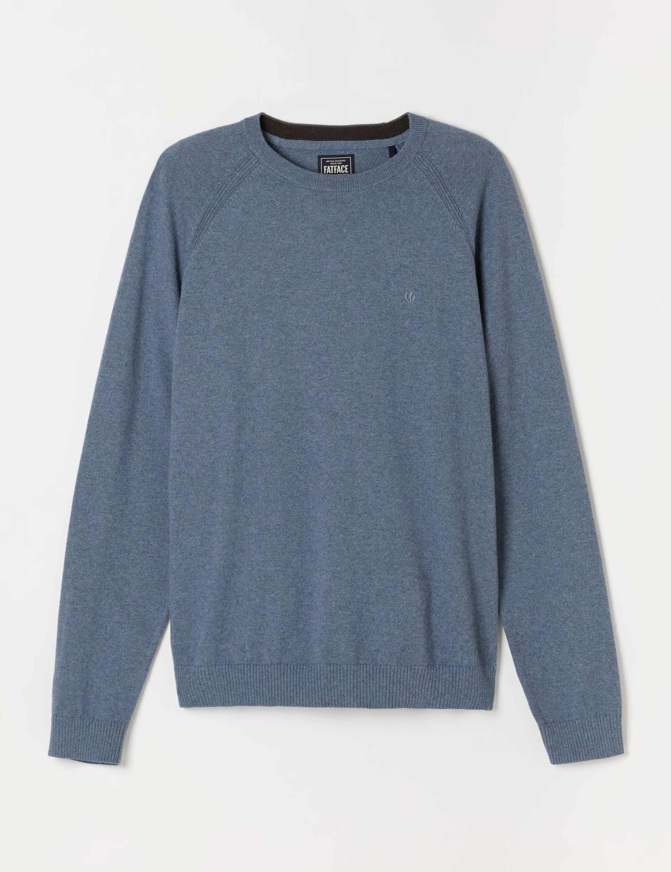 Cotton Rich Crew Neck Jumper with Cashmere