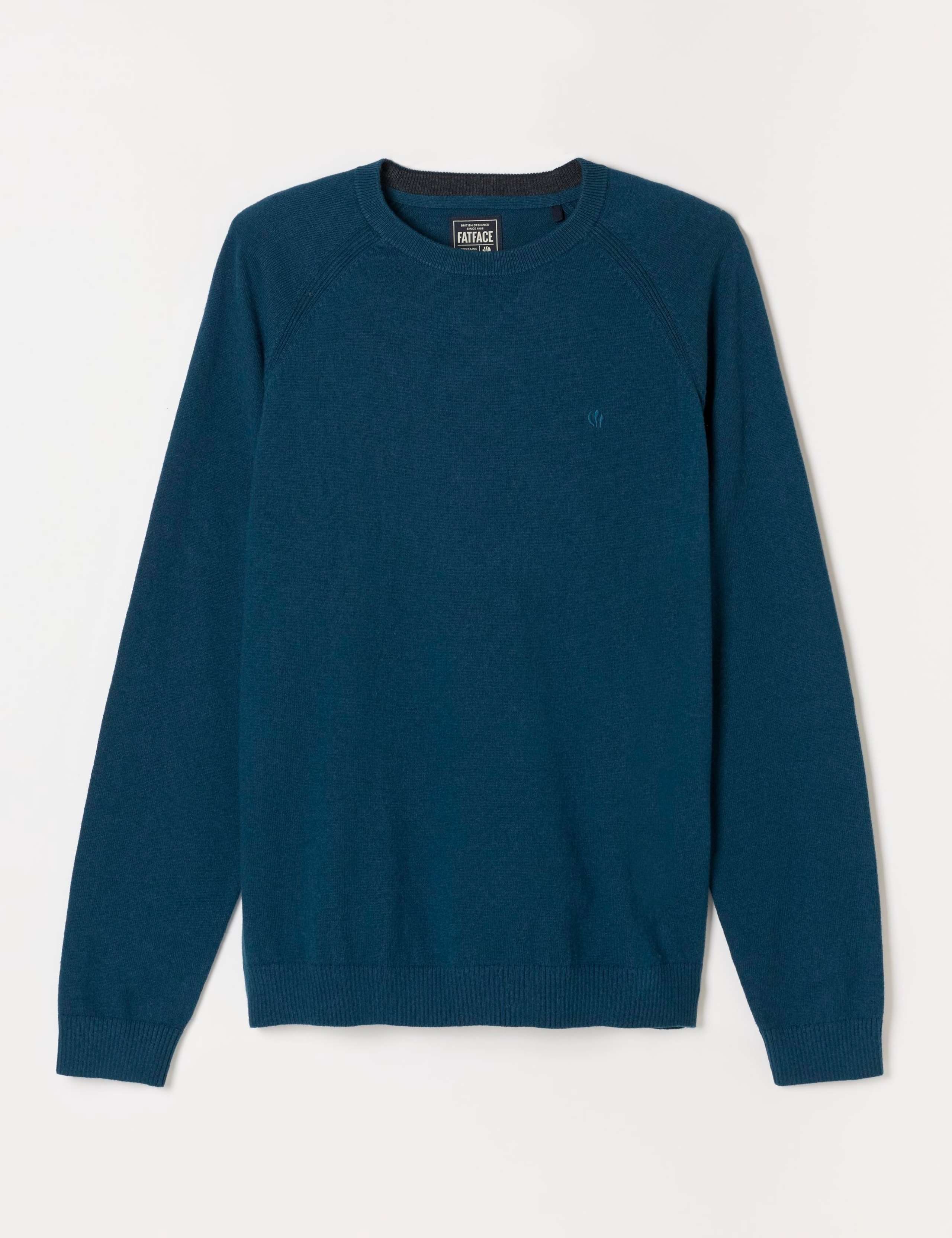Cotton Rich Crew Neck Jumper with Cashmere