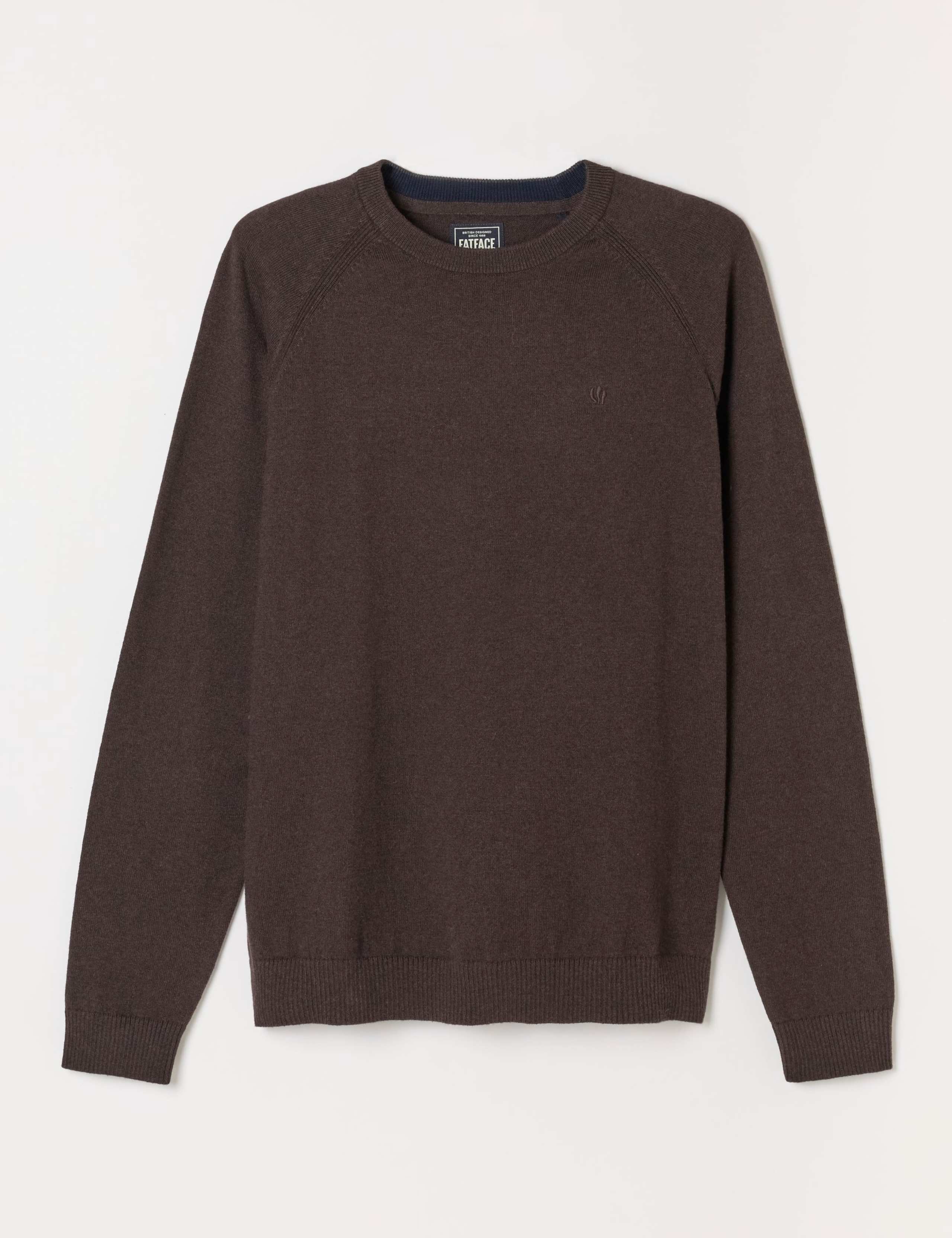 Cotton Rich Crew Neck Jumper with Cashmere