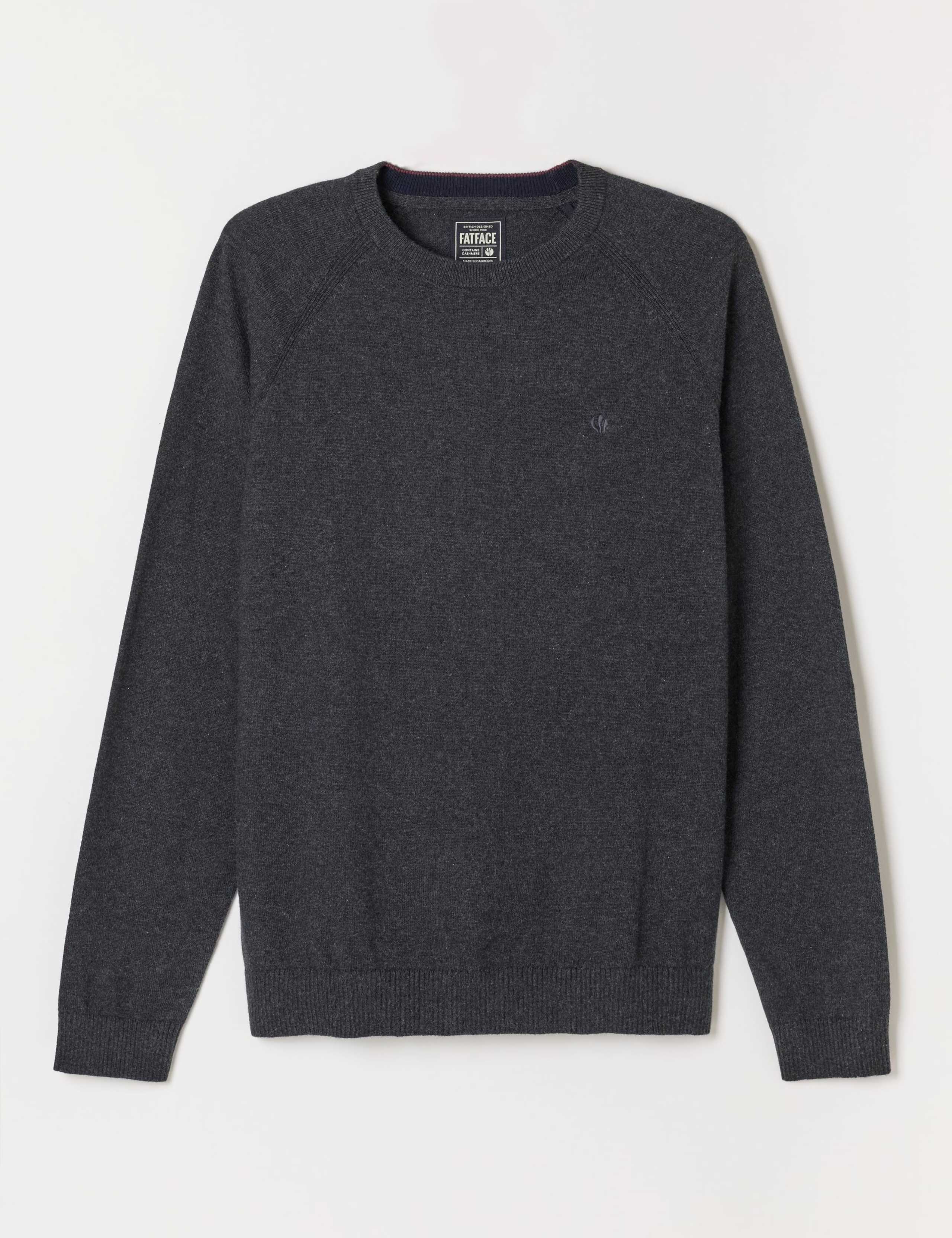 Cotton Rich Crew Neck Jumper with Cashmere