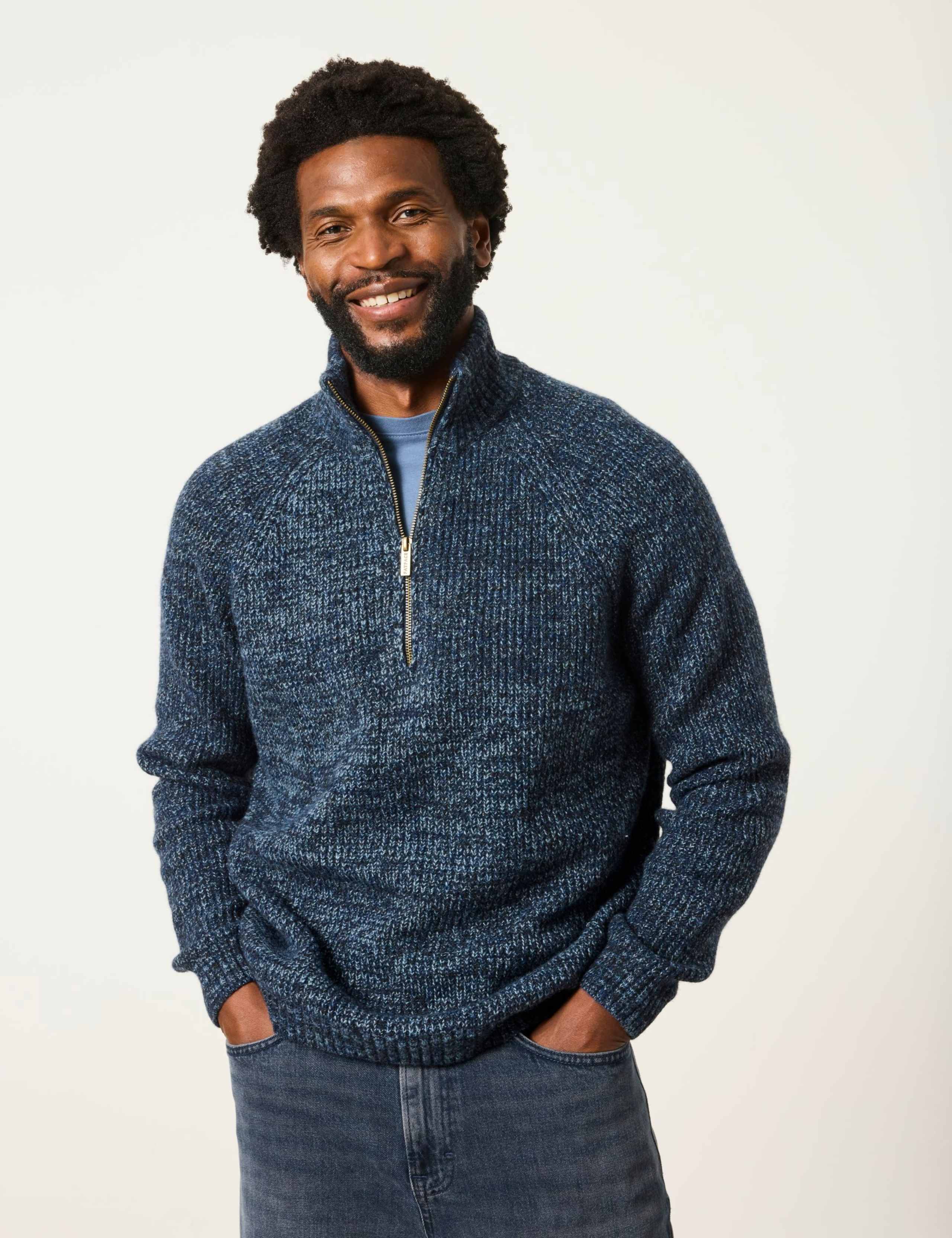 Funnel Neck Half Zip Jumper