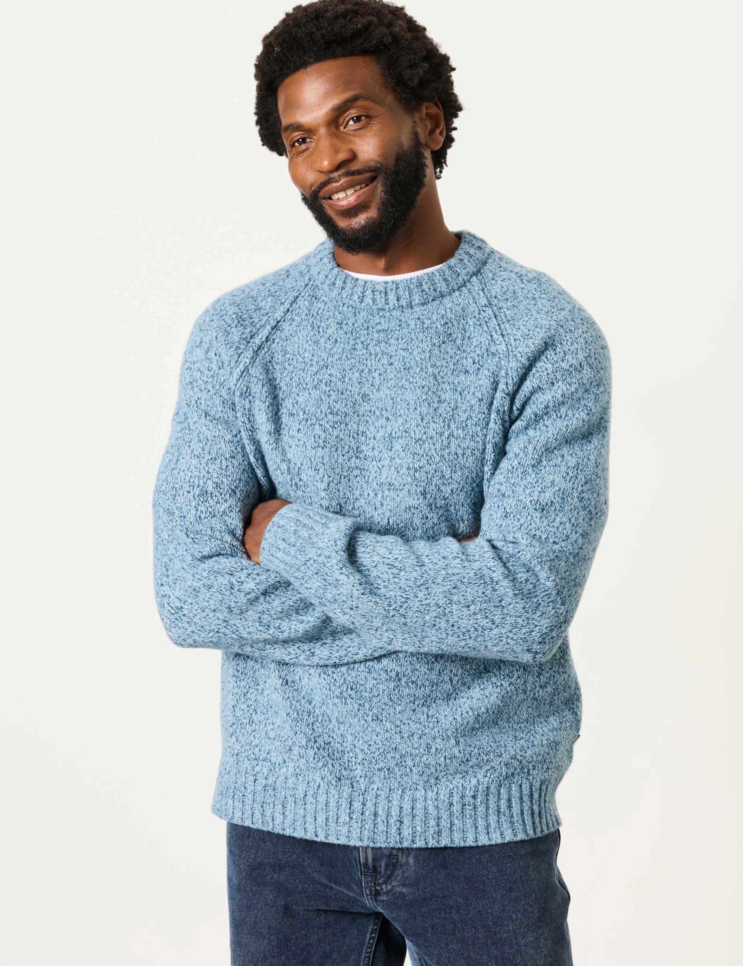 Crew Neck Textured Jumper