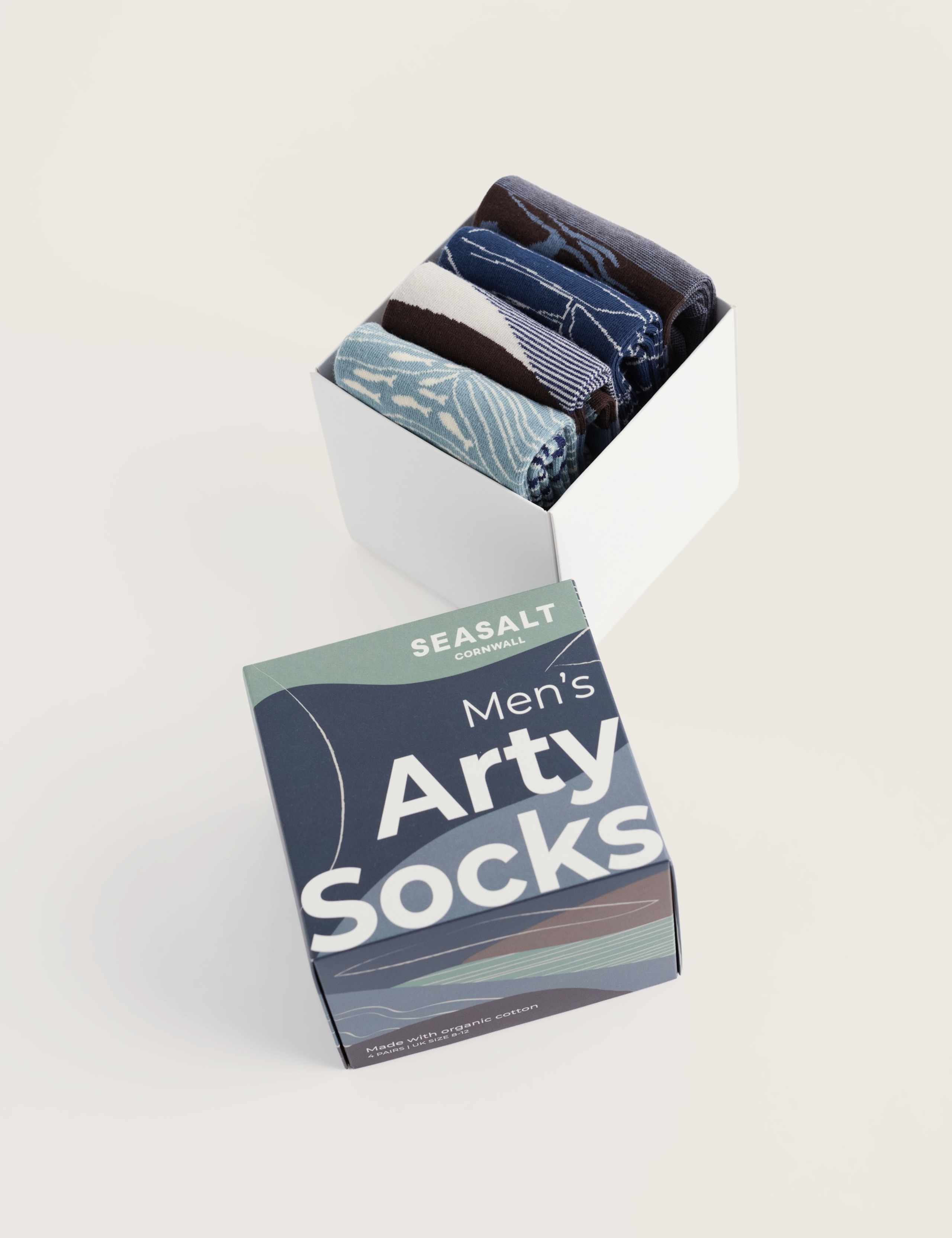 4 Pack Assorted Cotton Rich Socks