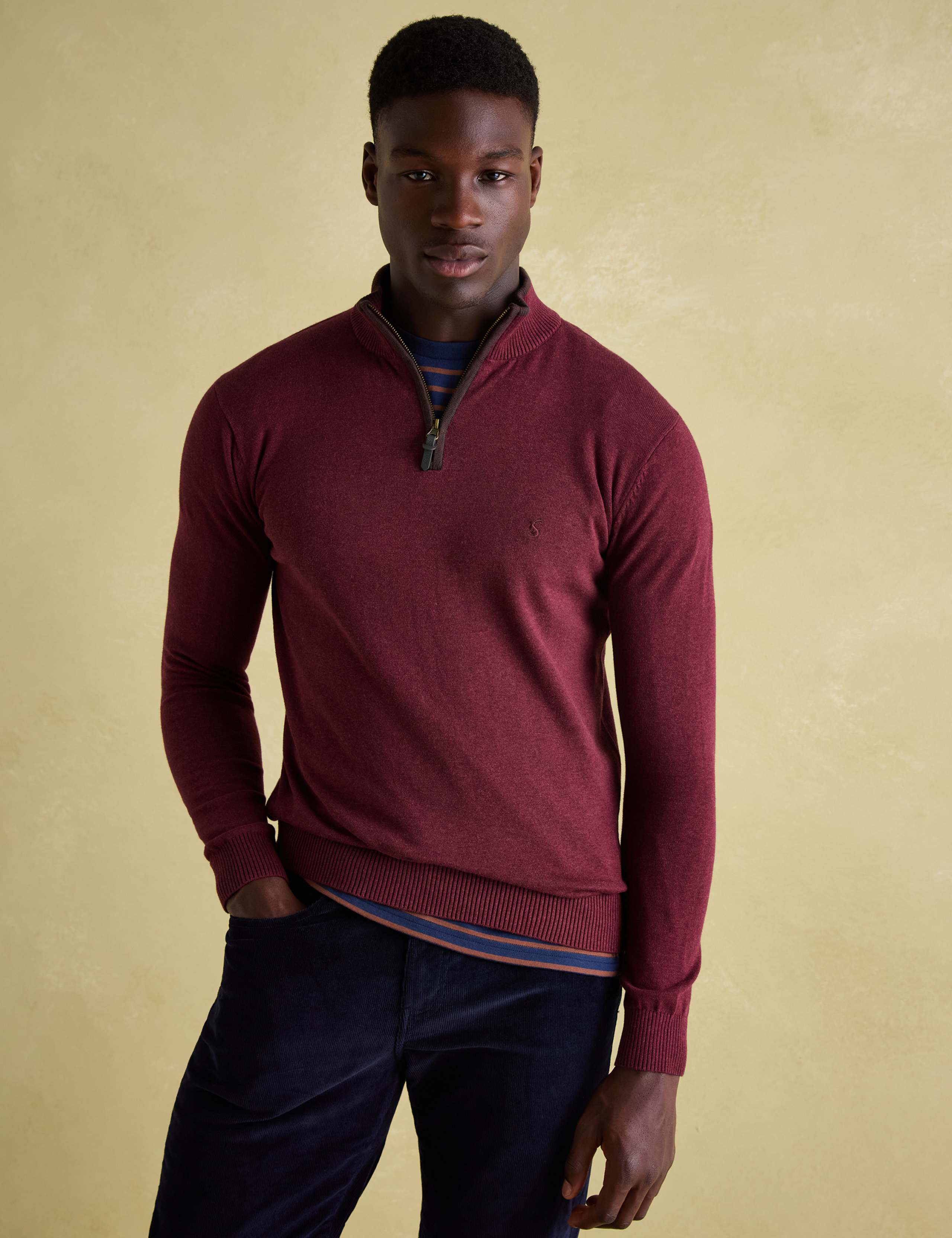 Pure Cotton Half Zip Jumper