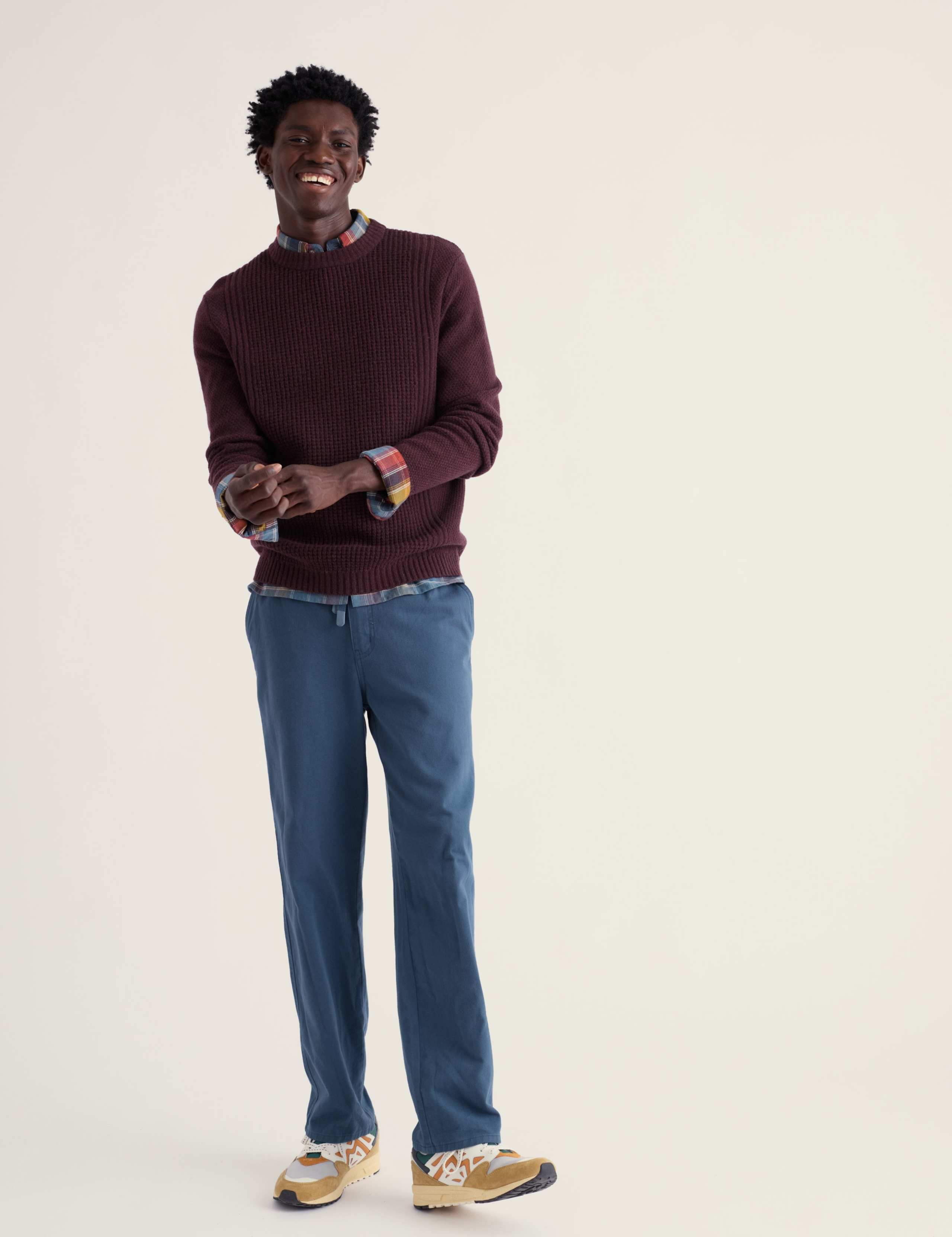 Lambswool Rich Textured Crew Neck Jumper
