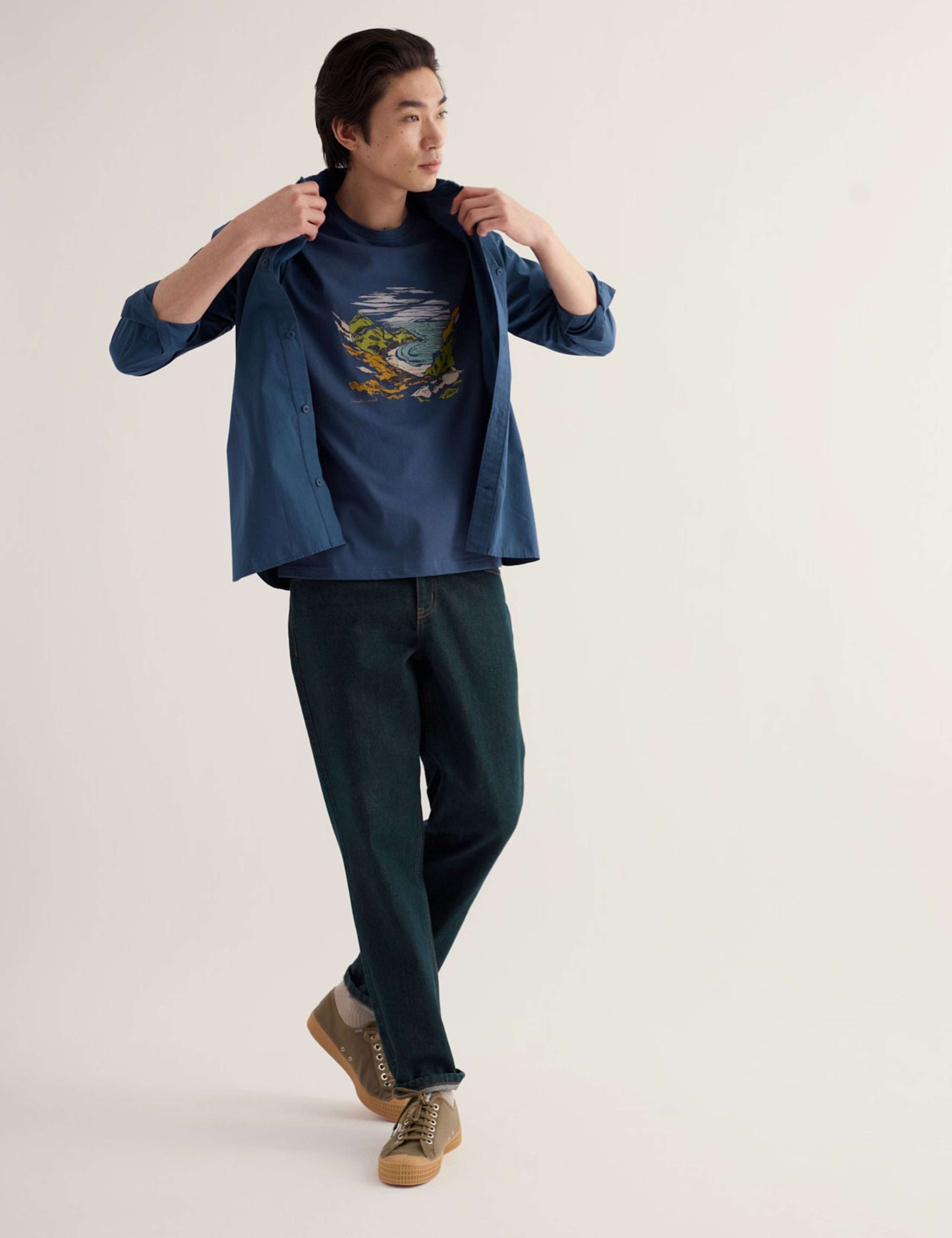 Pure Cotton Printed Crew Neck T-Shirt