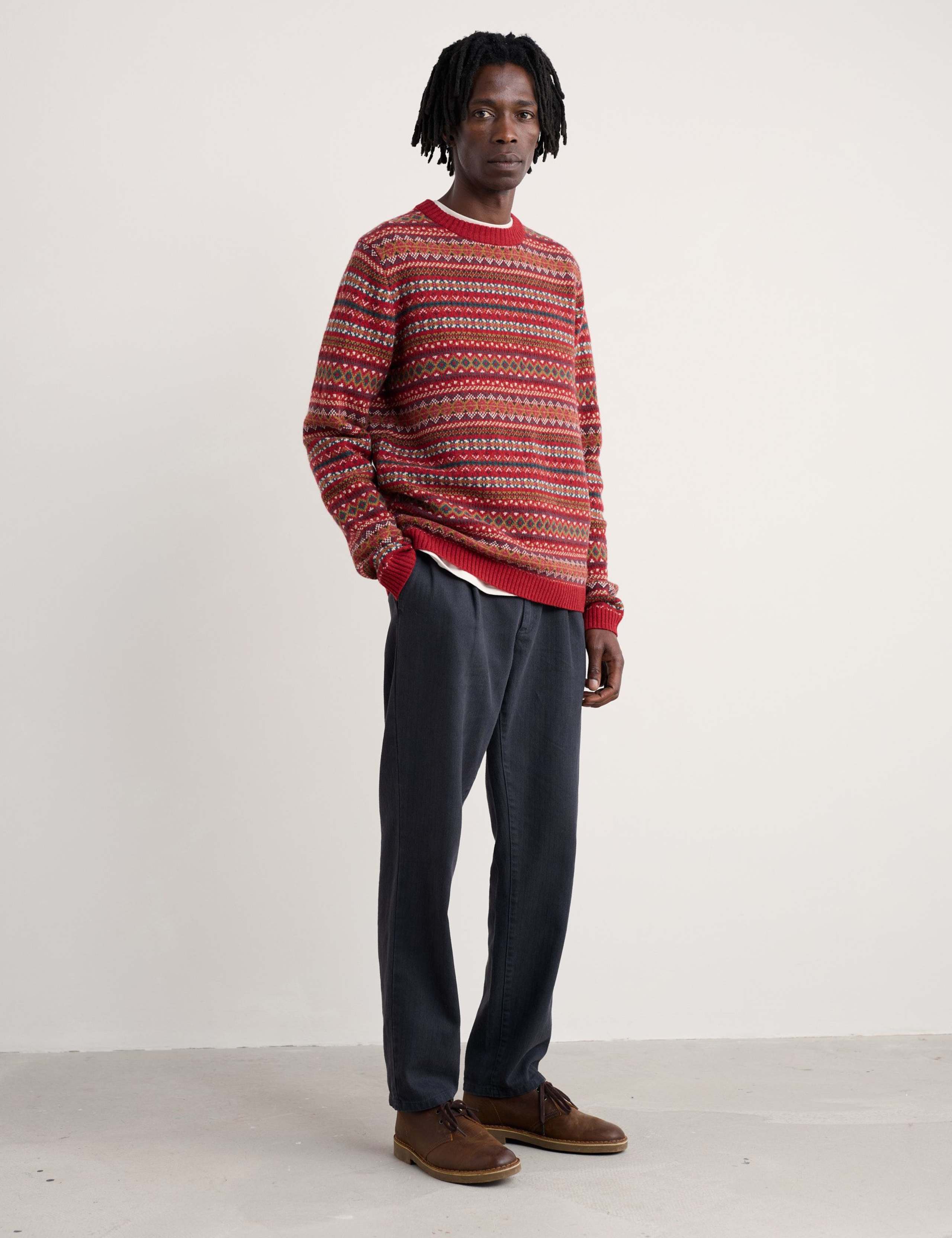 Lambswool Rich Fair Isle Crew Neck Jumper