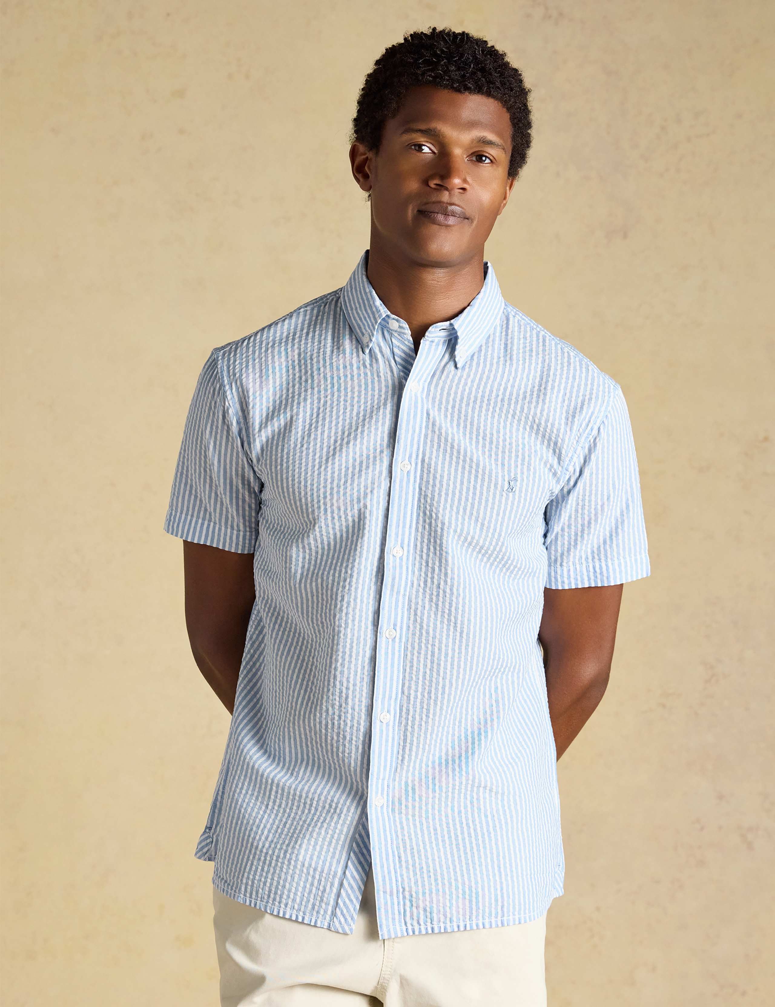Pure Cotton Striped Seersucker Shirt
