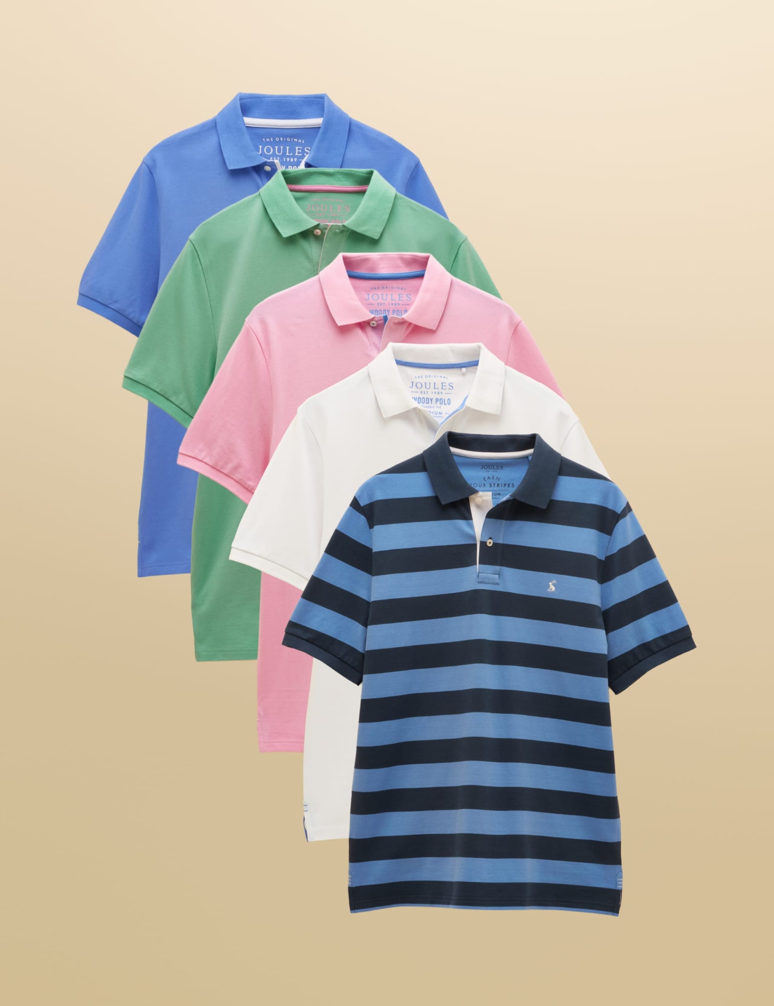 5pk Pure Cotton Pique Polo Shirt