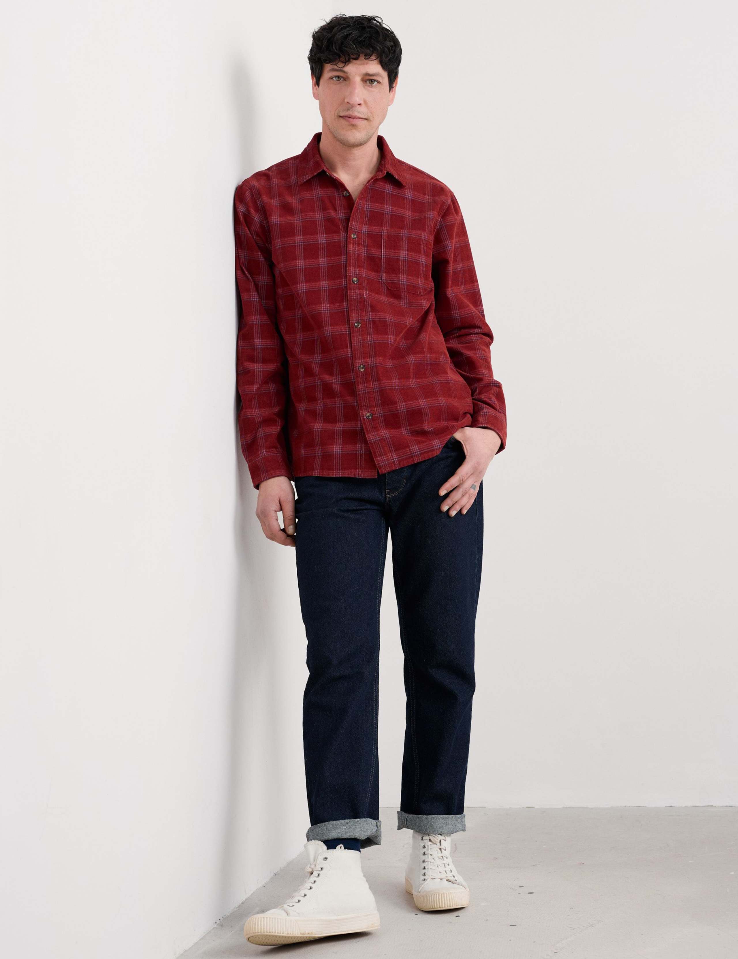 Relaxed Fit Corduroy Checked Shirt