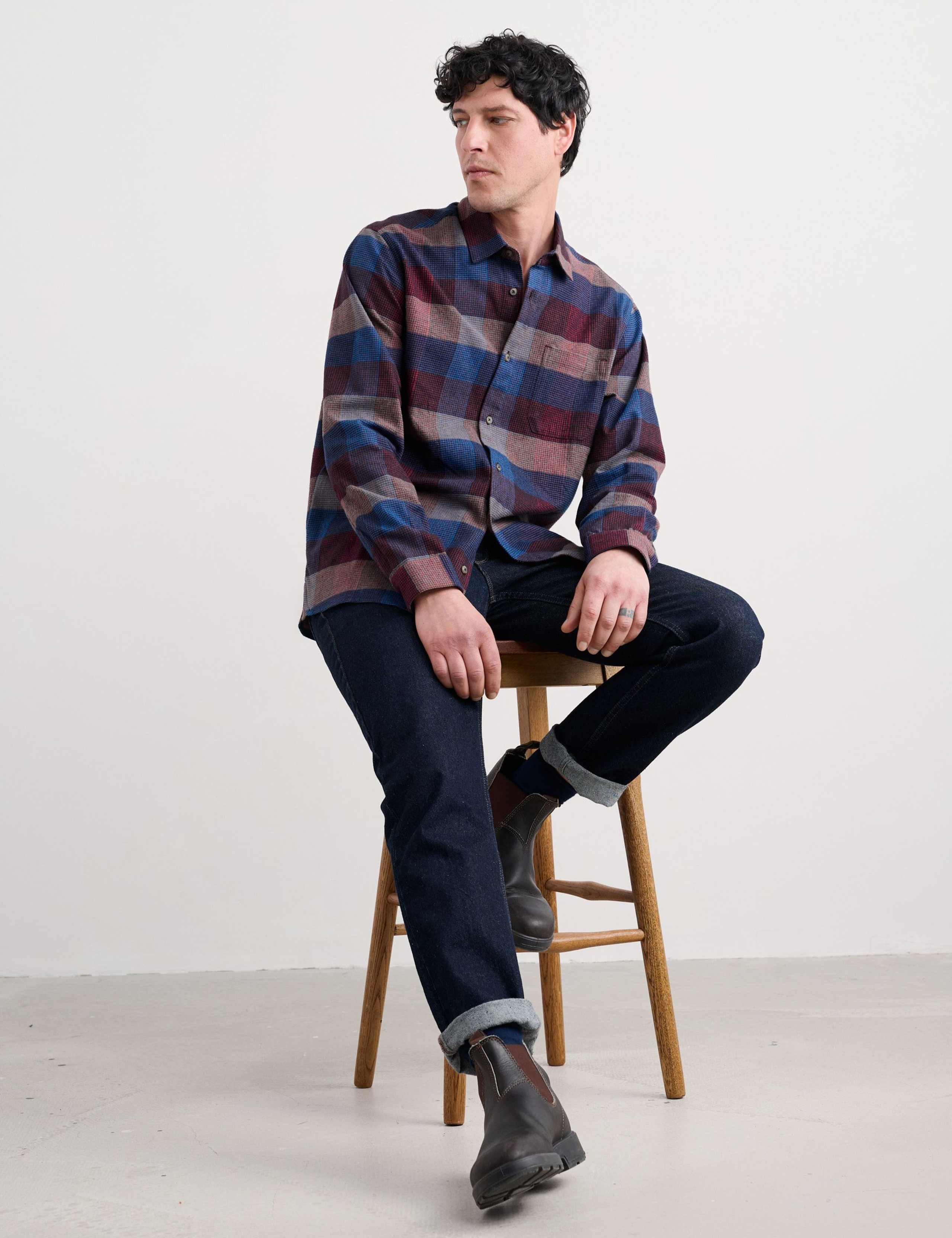 Relaxed Fit Pure Cotton Flannel Shirt