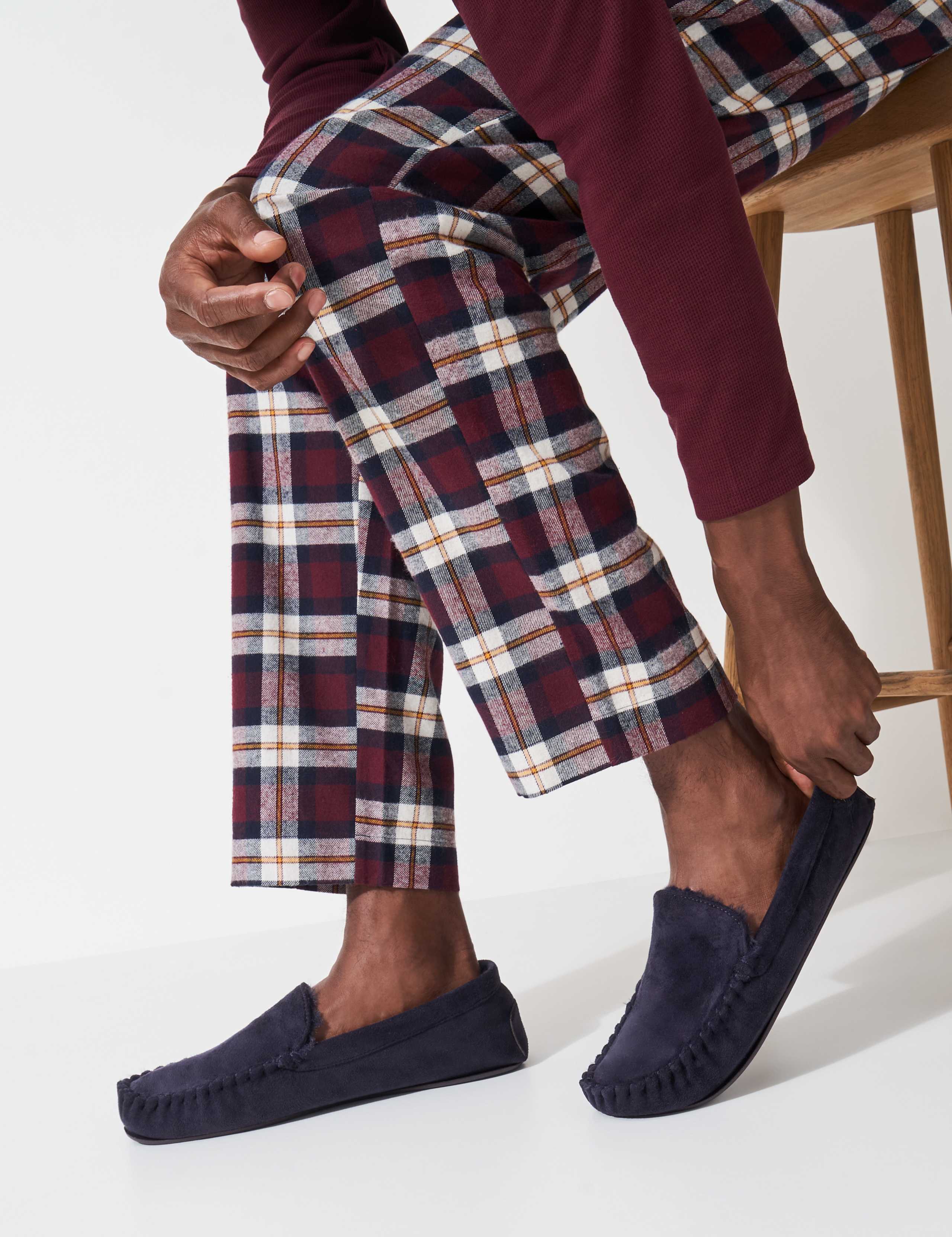 Fleece Lined Moccasin Slippers
