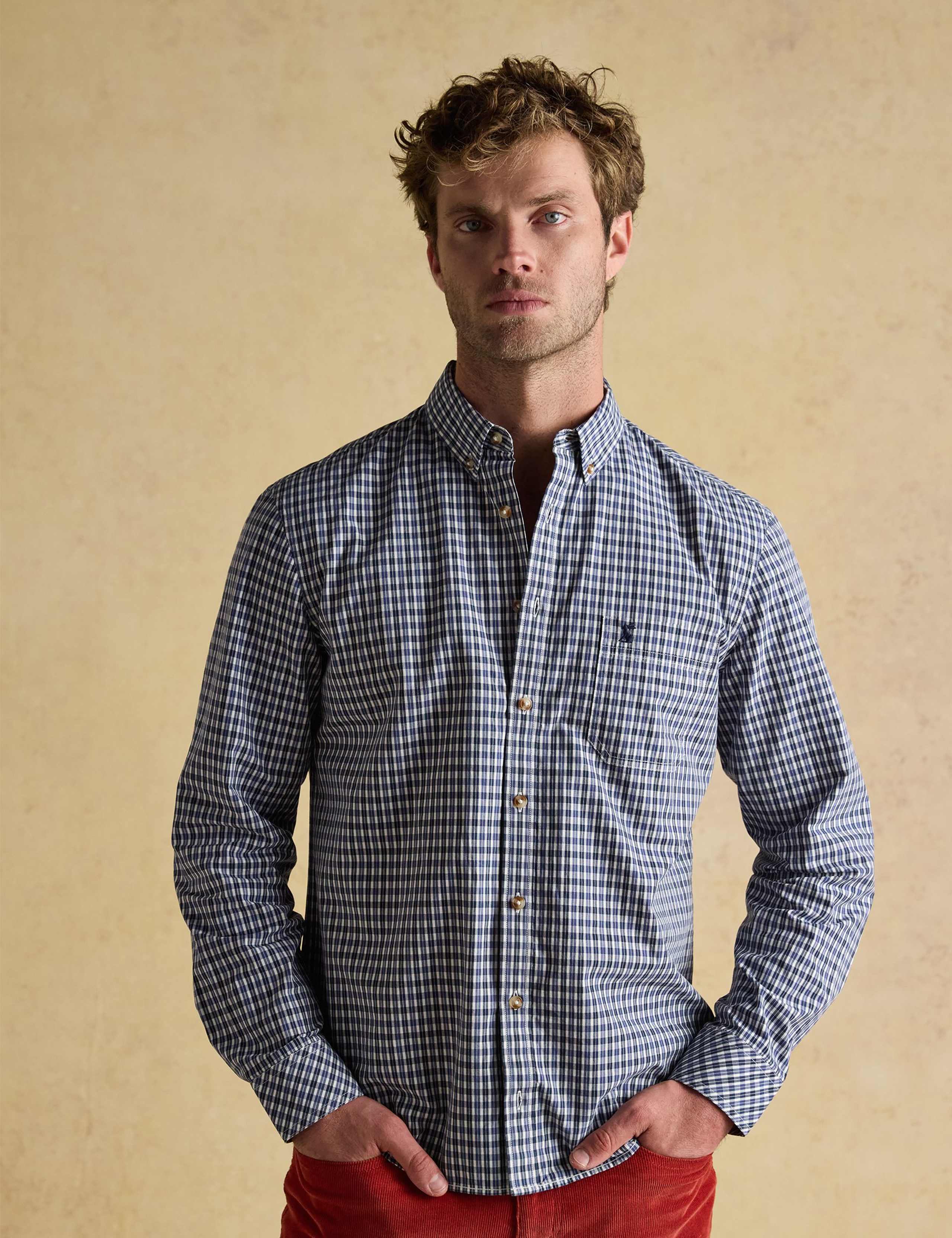 Pure Cotton Poplin Checked Oxford Shirt