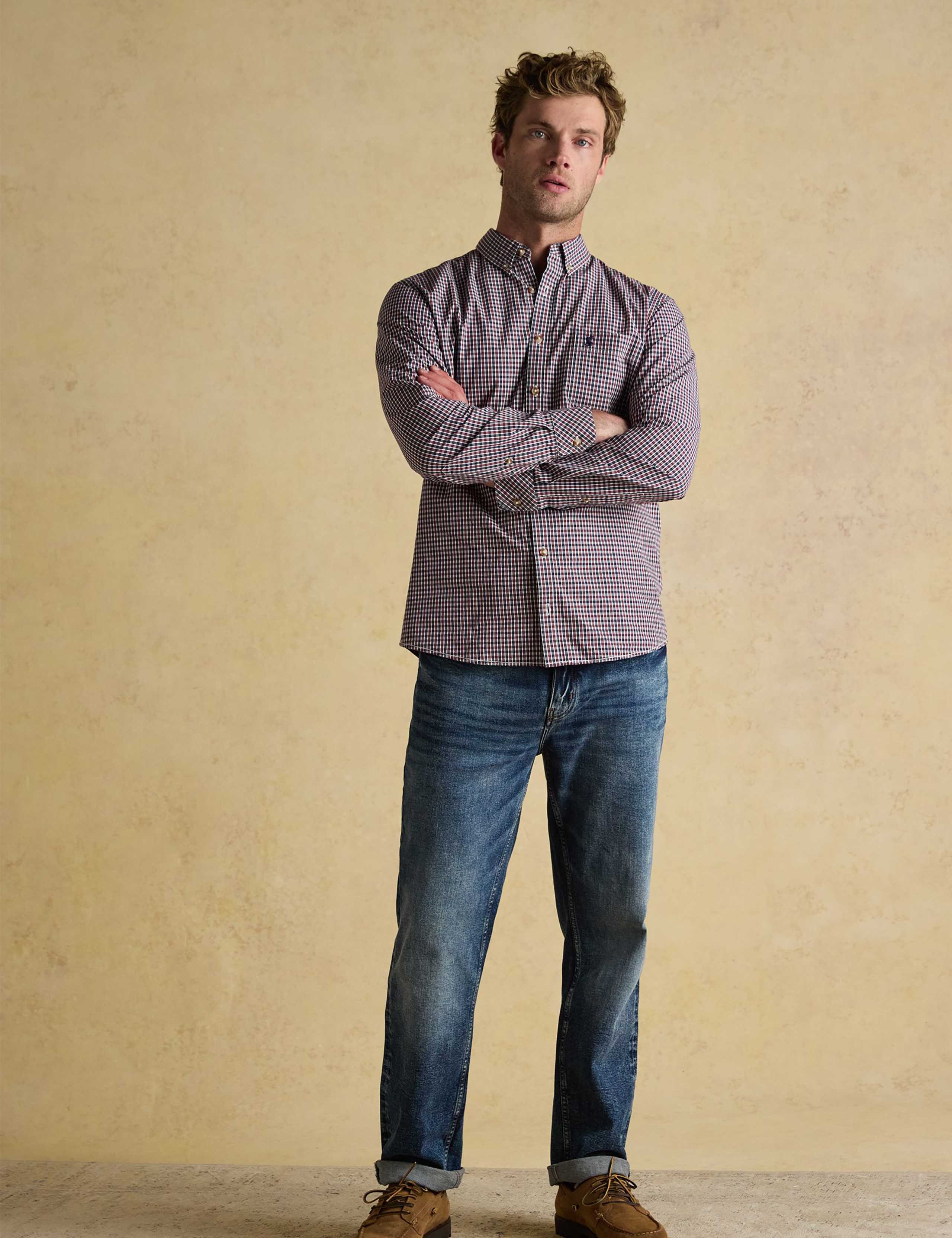 Pure Cotton Poplin Checked Oxford Shirt