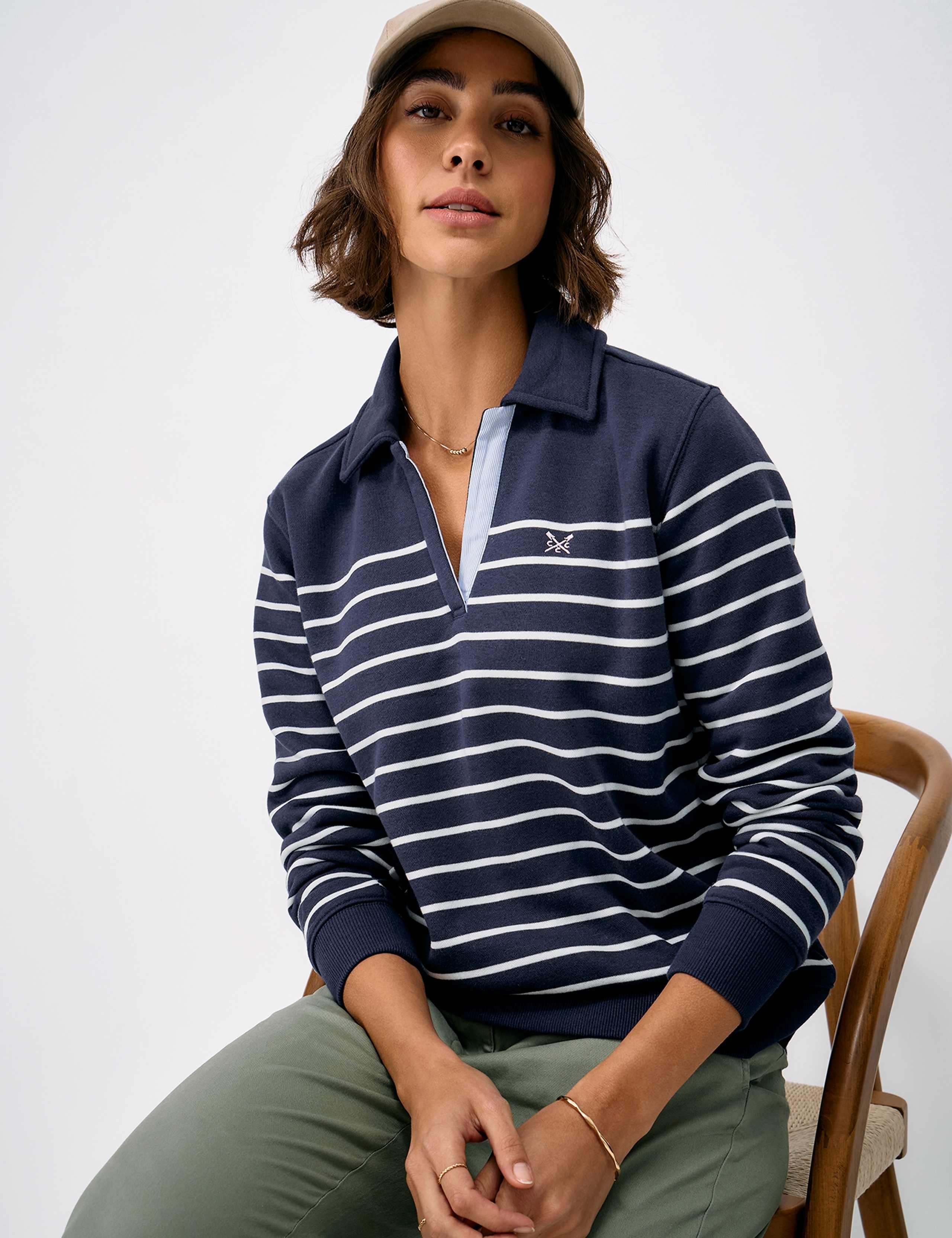 Cotton Rich Striped Sweatshirt