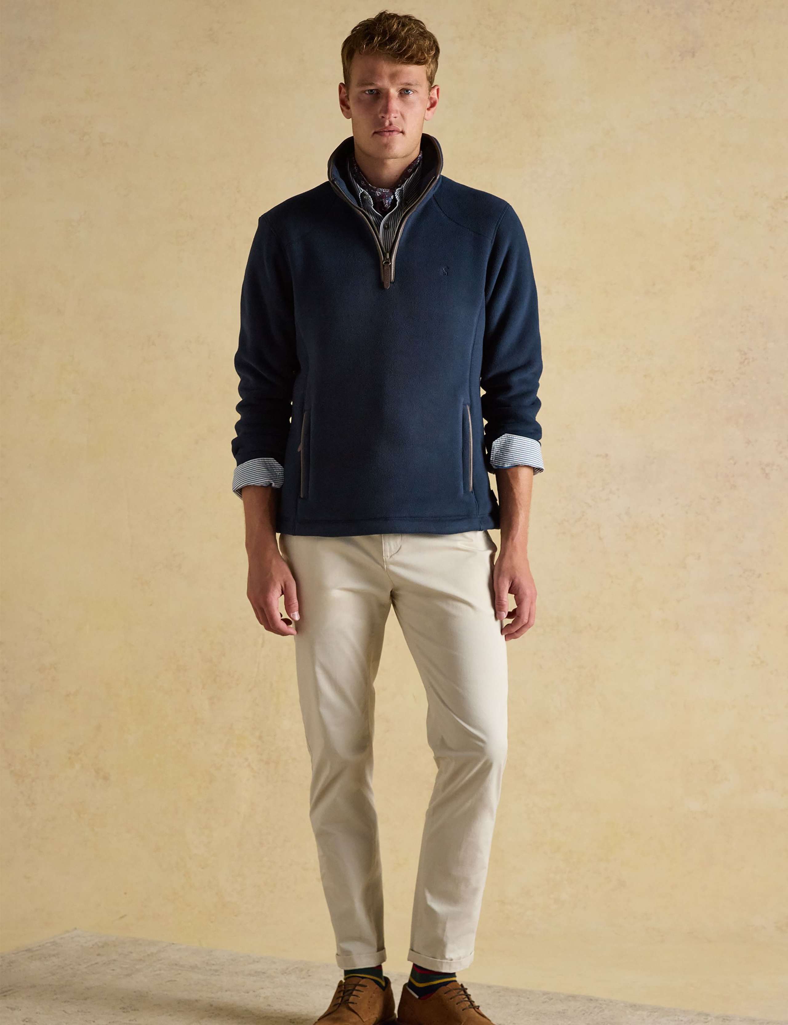 Fleece Funnel Neck Half Zip Sweatshirt
