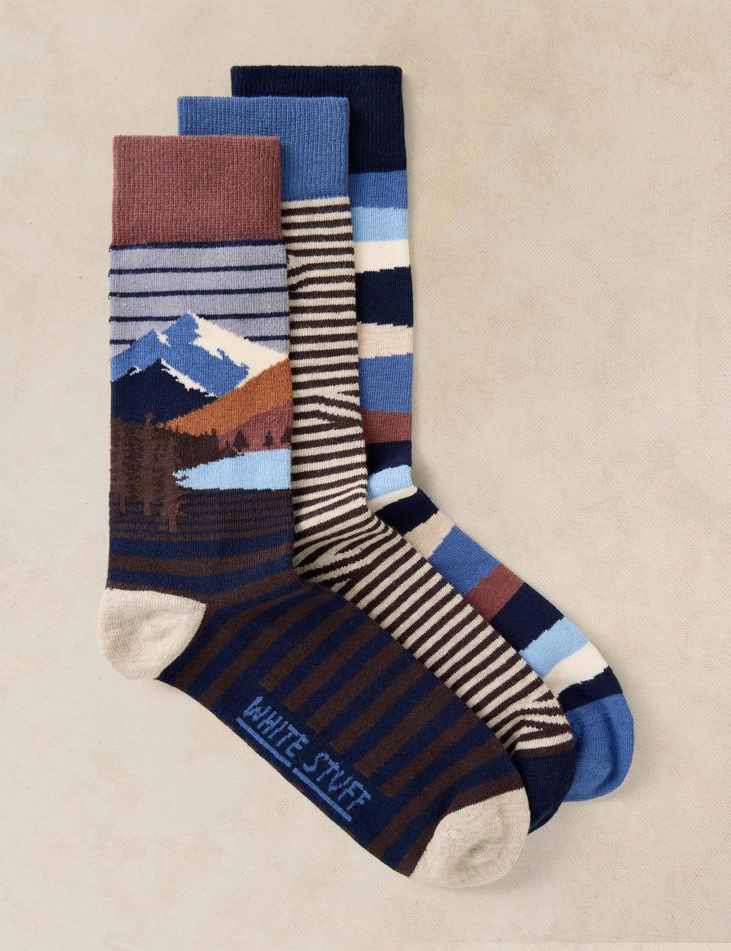3 Pack Forest Explorer Cotton Rich Socks