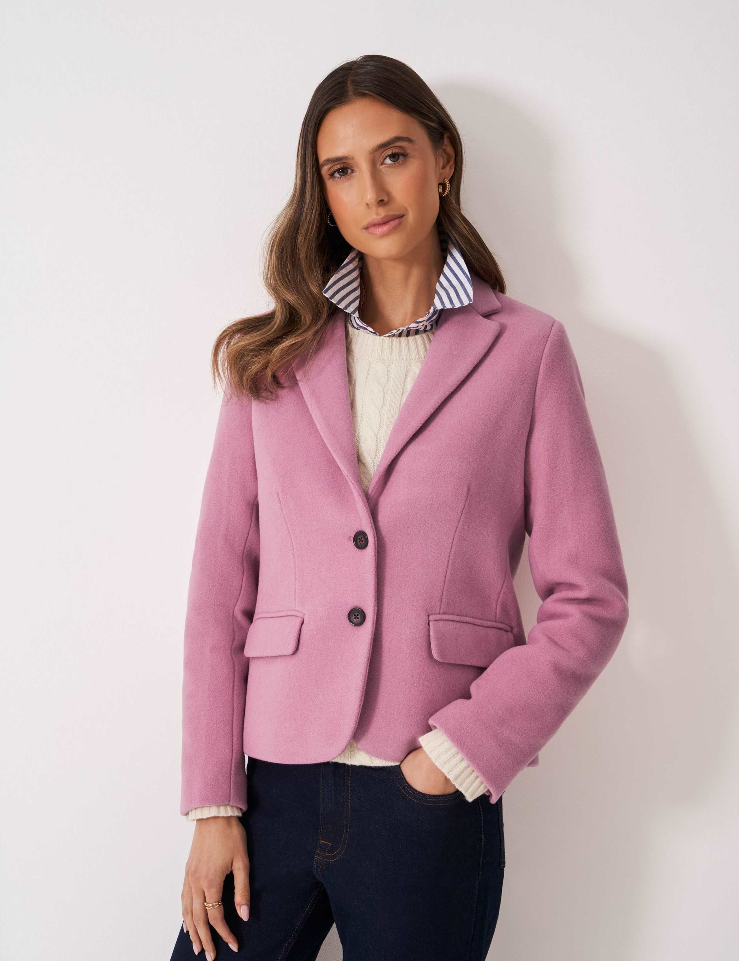 Single Breasted Blazer with Wool