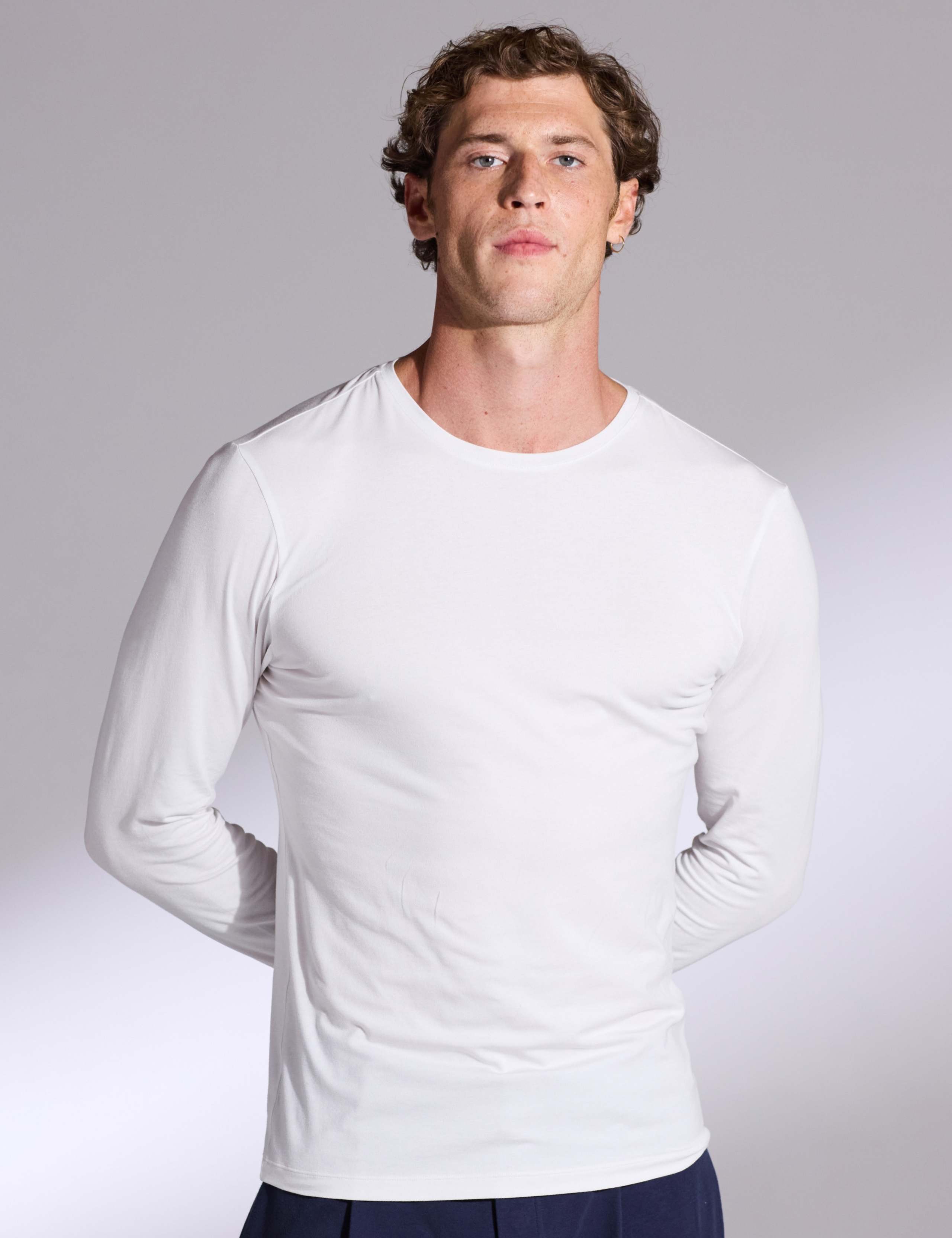 Cotton Blend Long Sleeve Top