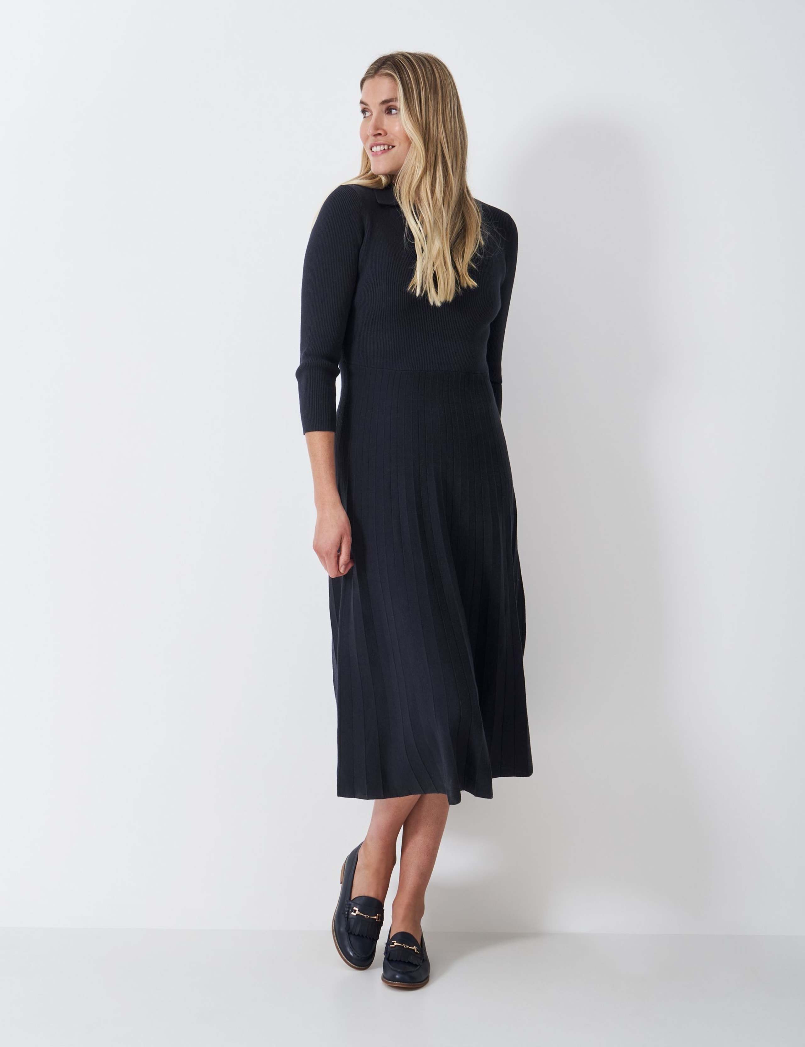 Cotton Rich Ribbed Midi Jumper Dress