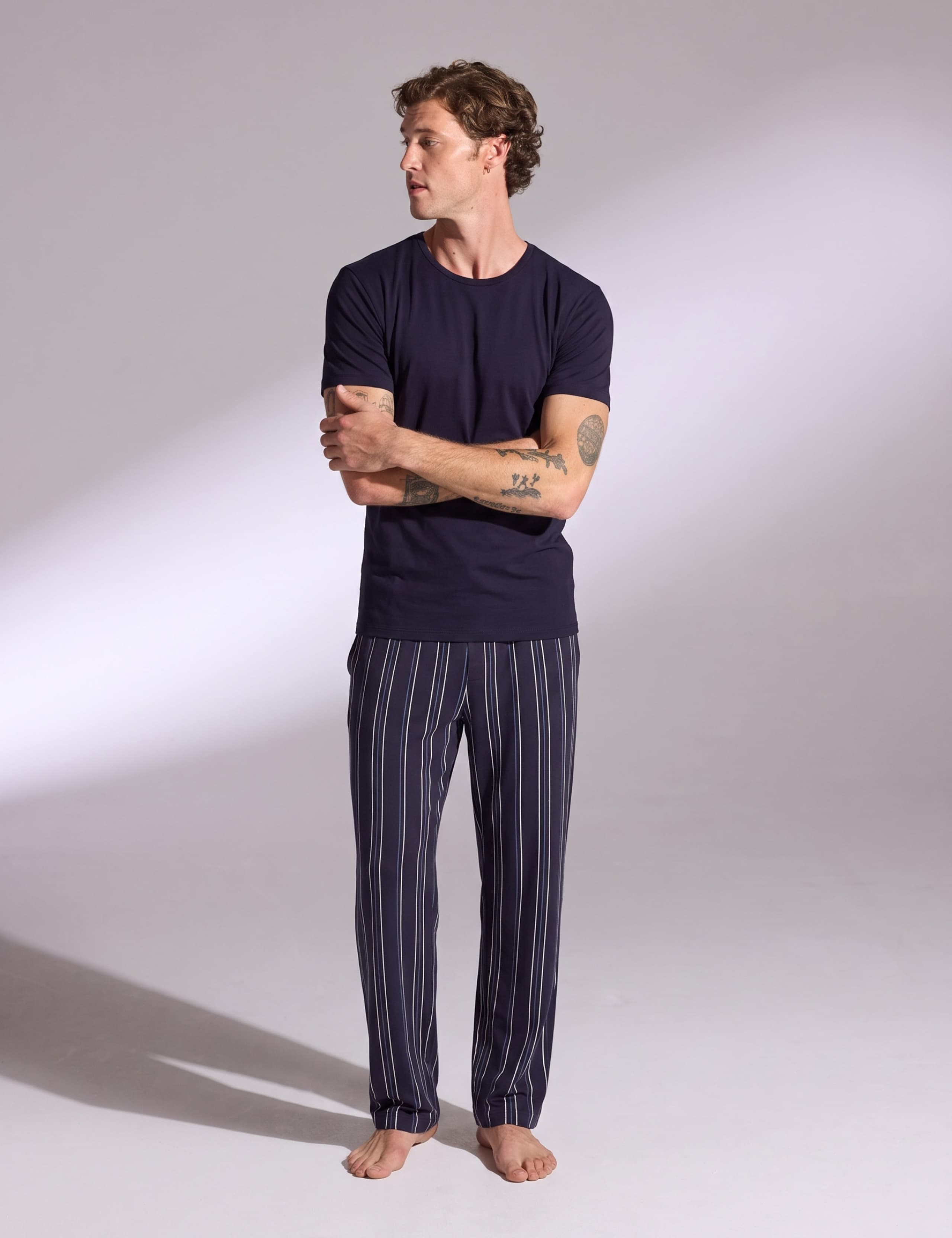 Cotton Blend Striped Pyjama Set