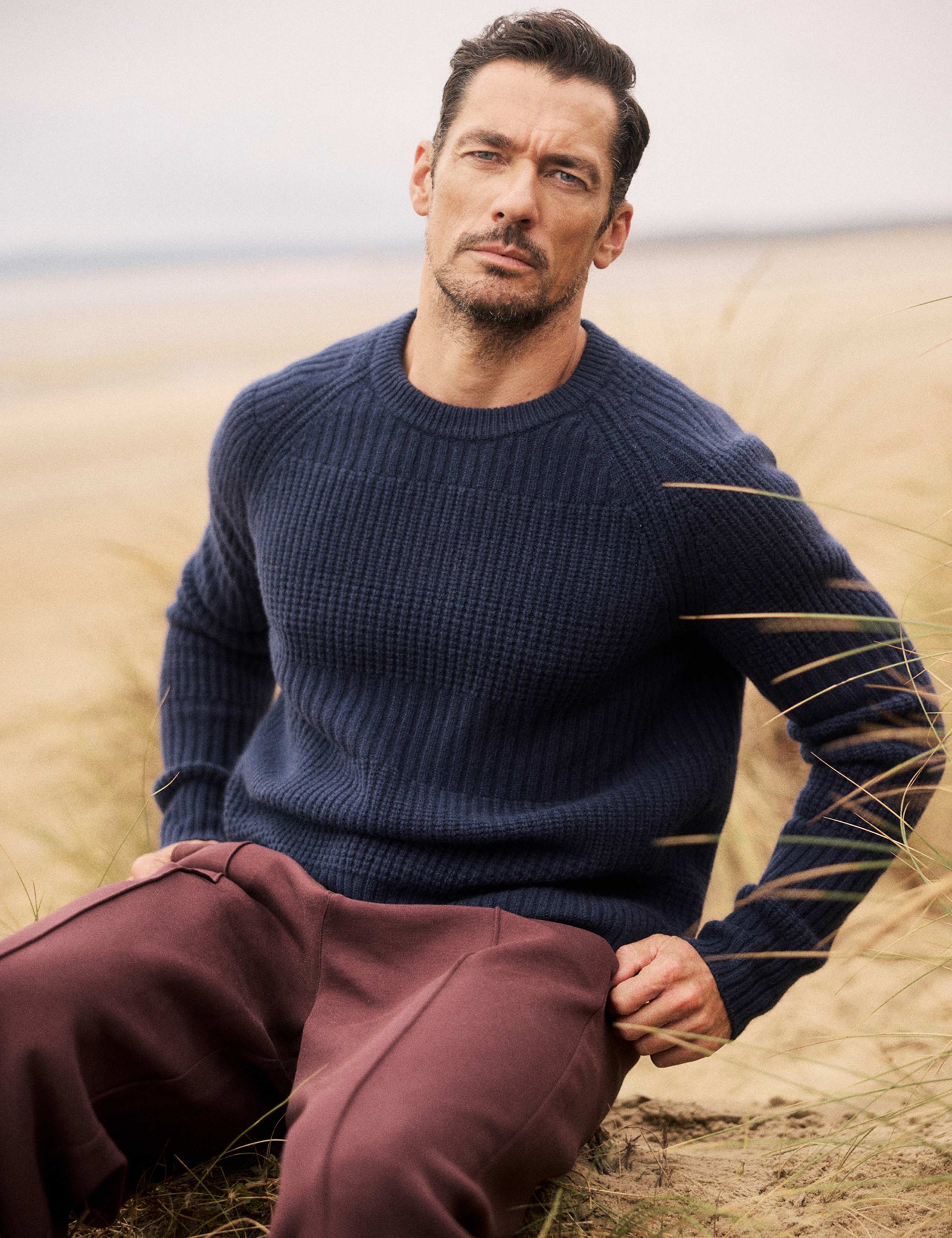 Pure Lambswool Textured Striped Jumper