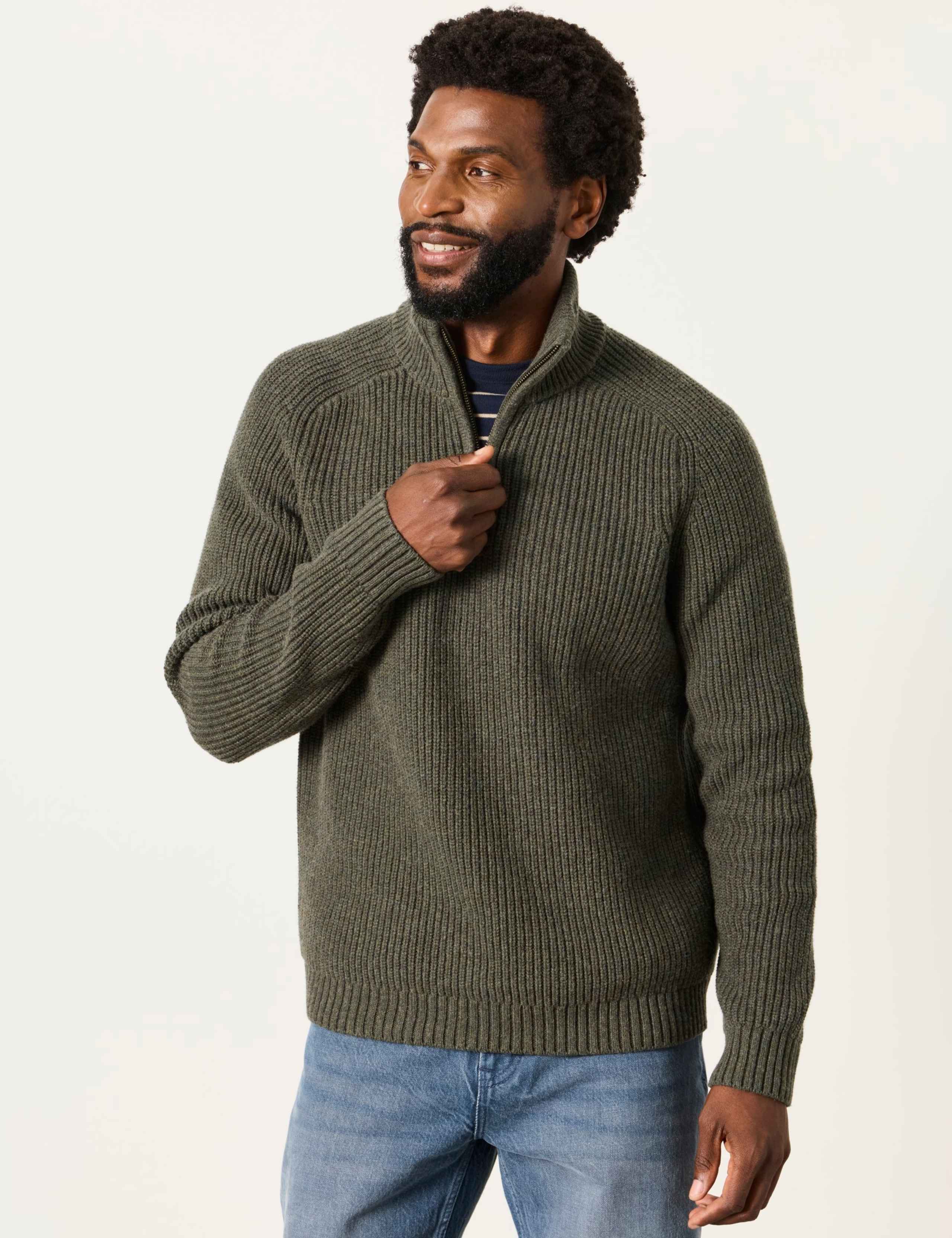 Cotton Rich Half Zip Jumper