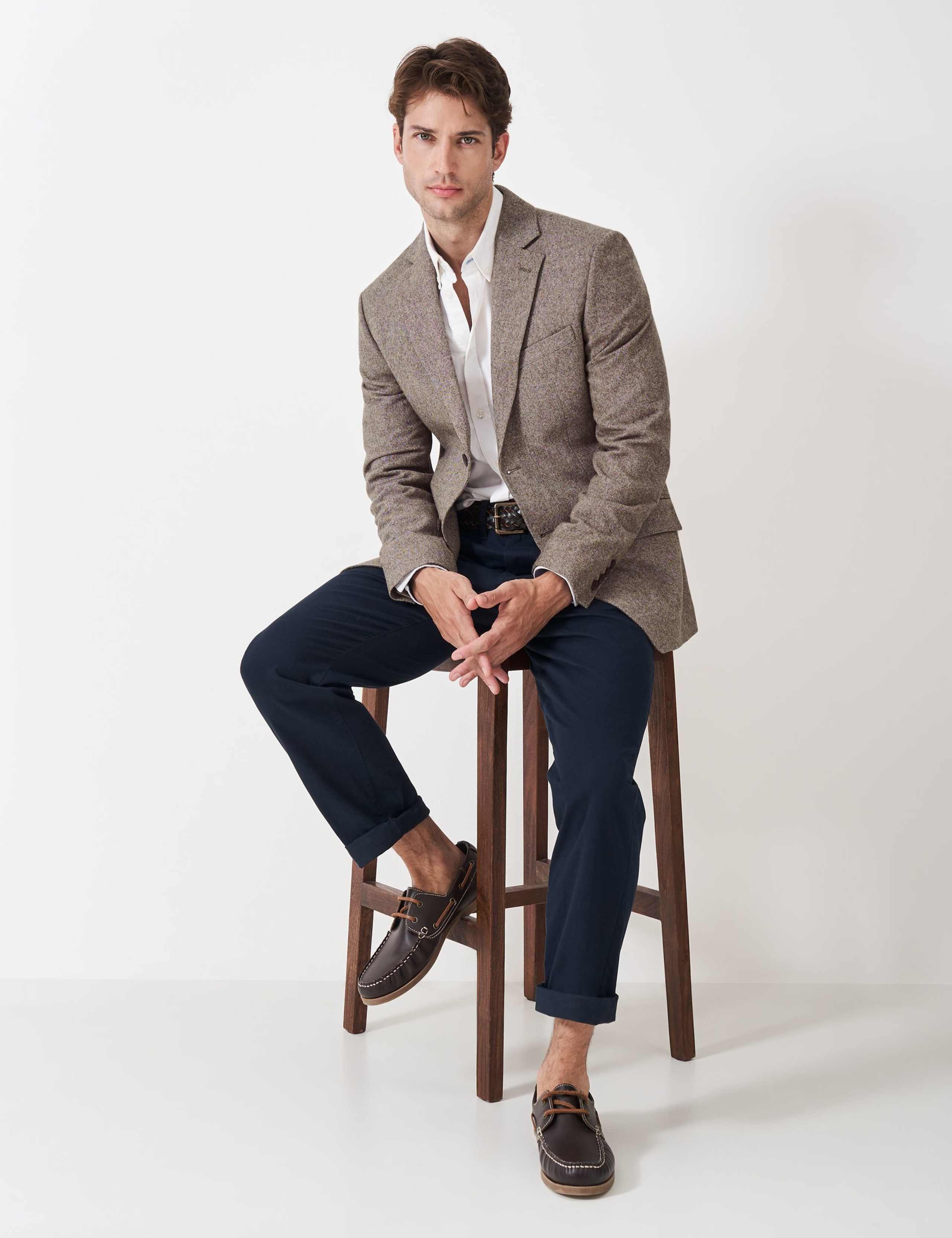 Regular Fit Wool-Blend Tweed Blazer