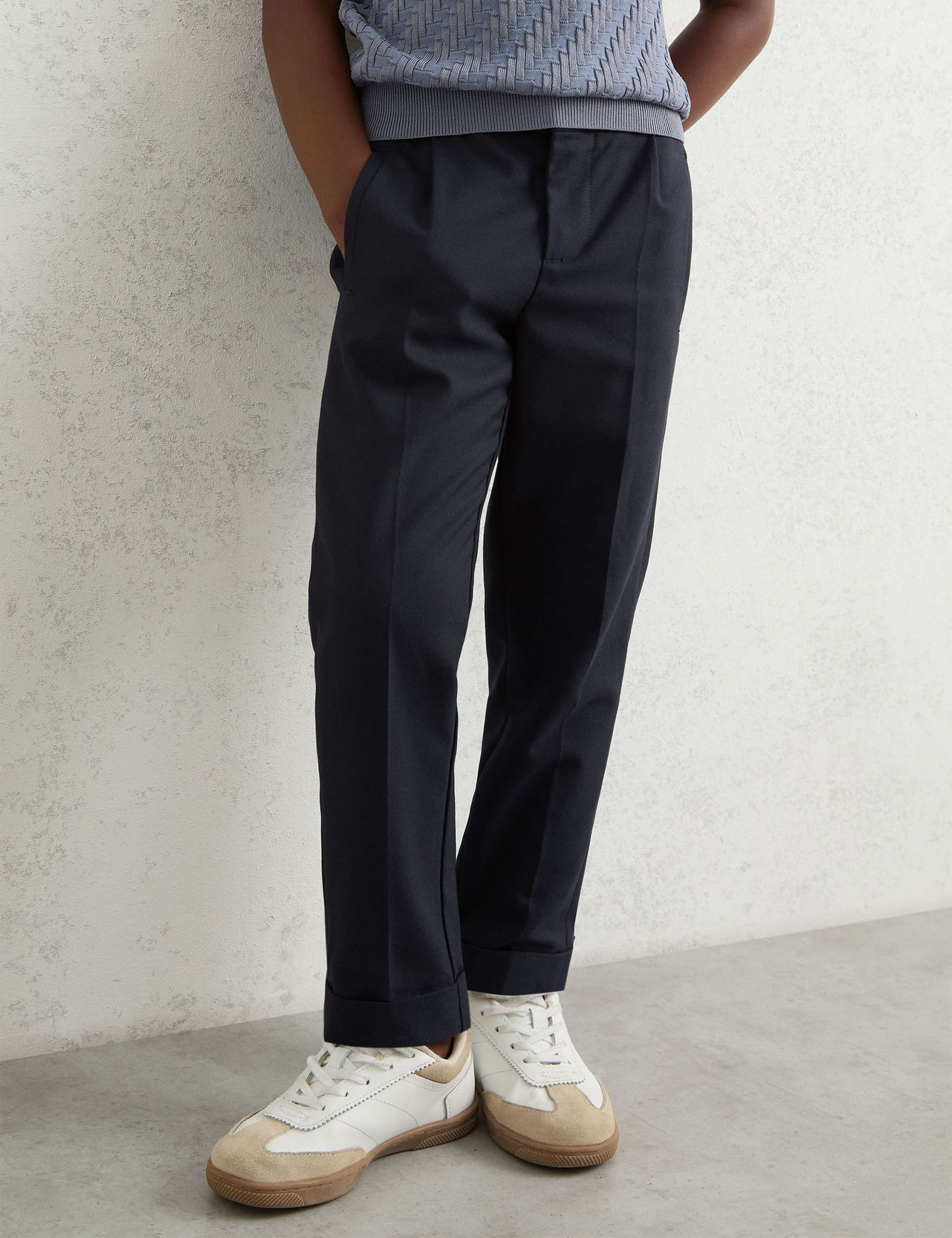 Pleat Front Elasticated Waist Trousers (3-14 Yrs)