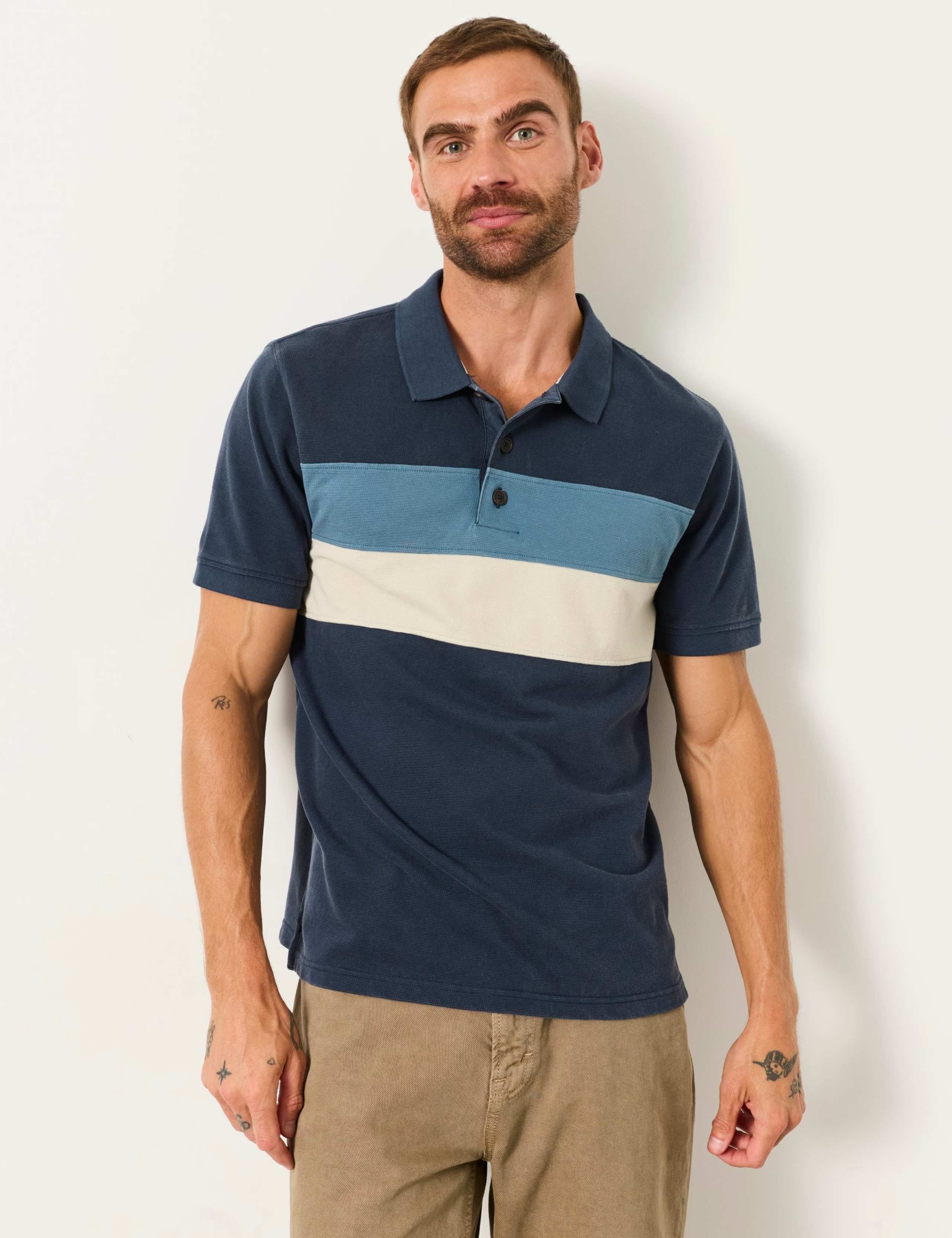 Clifton Colour Block Pure Cotton Pique Polo