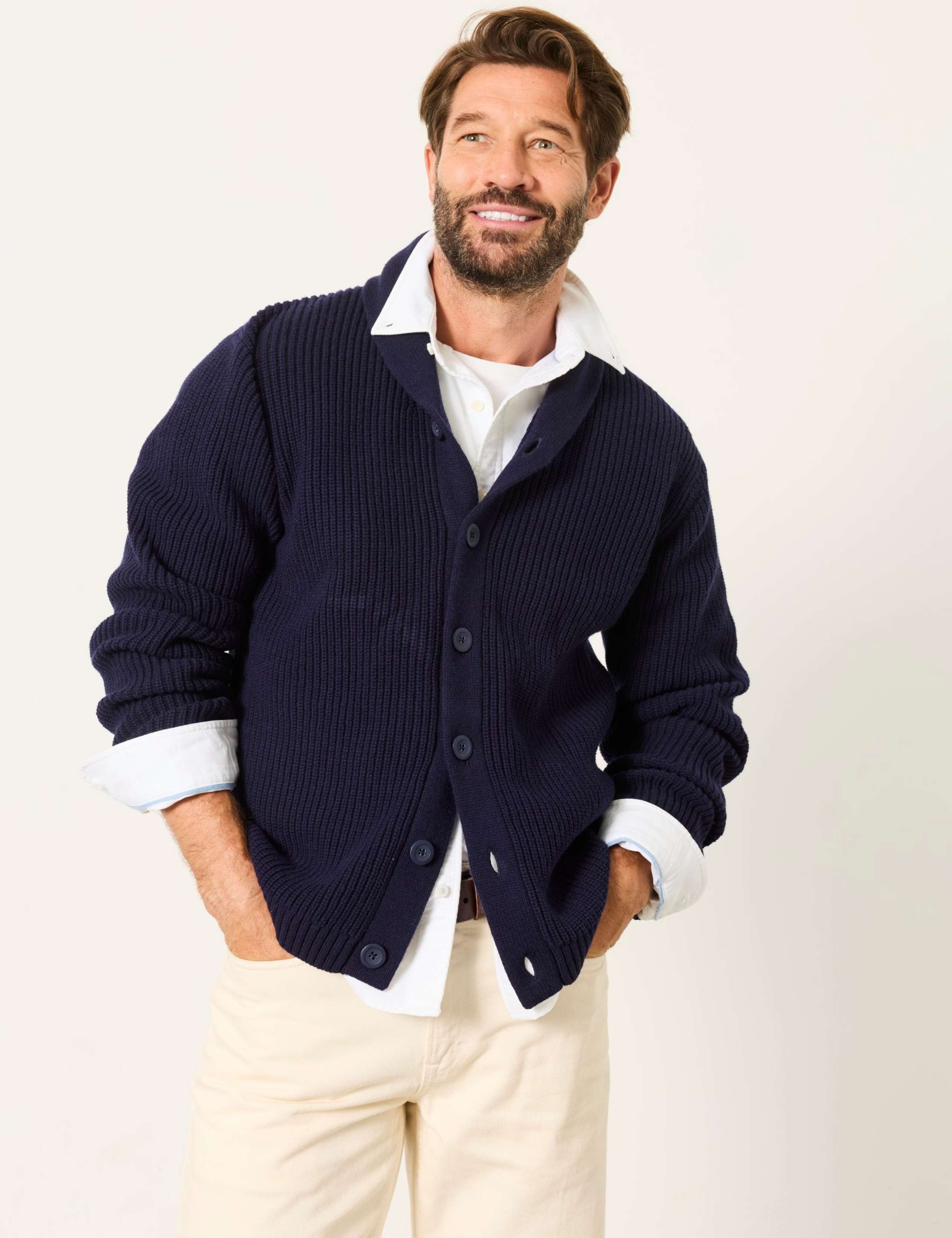 Cotton Rich Shawl Neck Cardigan