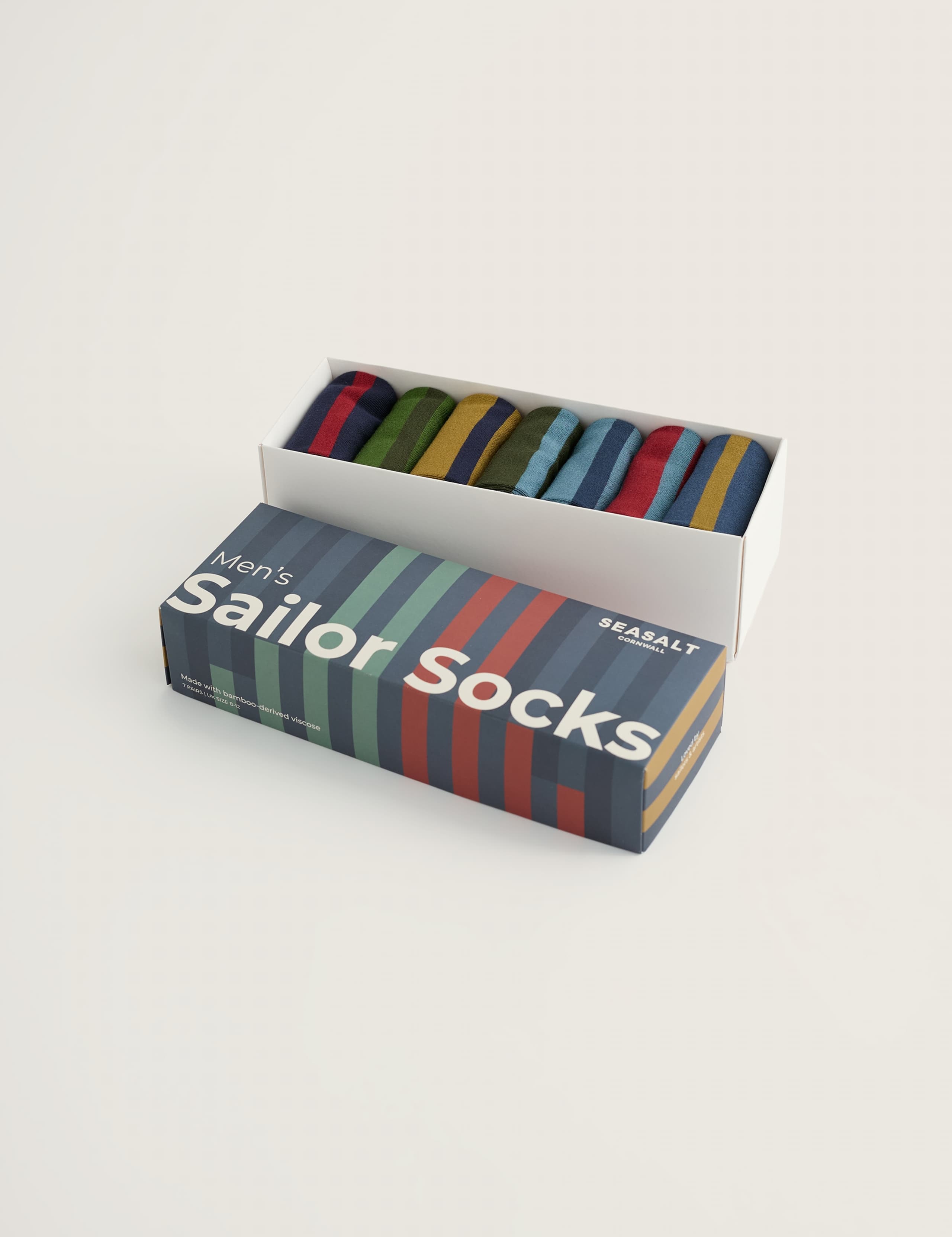 7 Pack Striped Sailor Socks Gift Box
