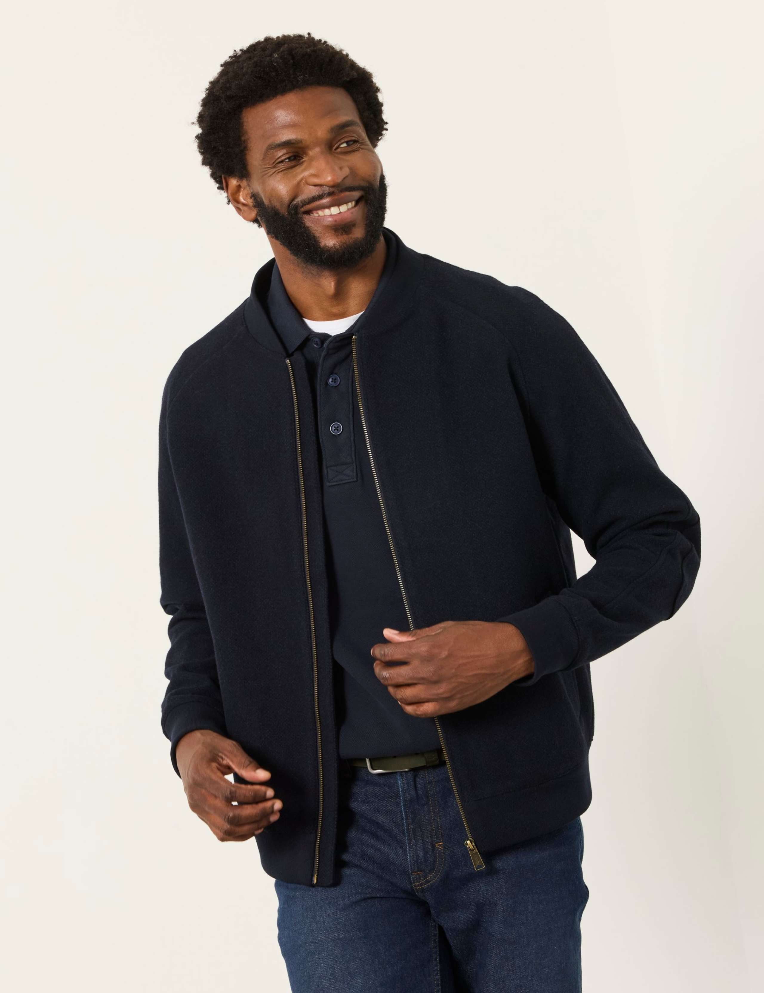 Wool Blend Bomber Jacket