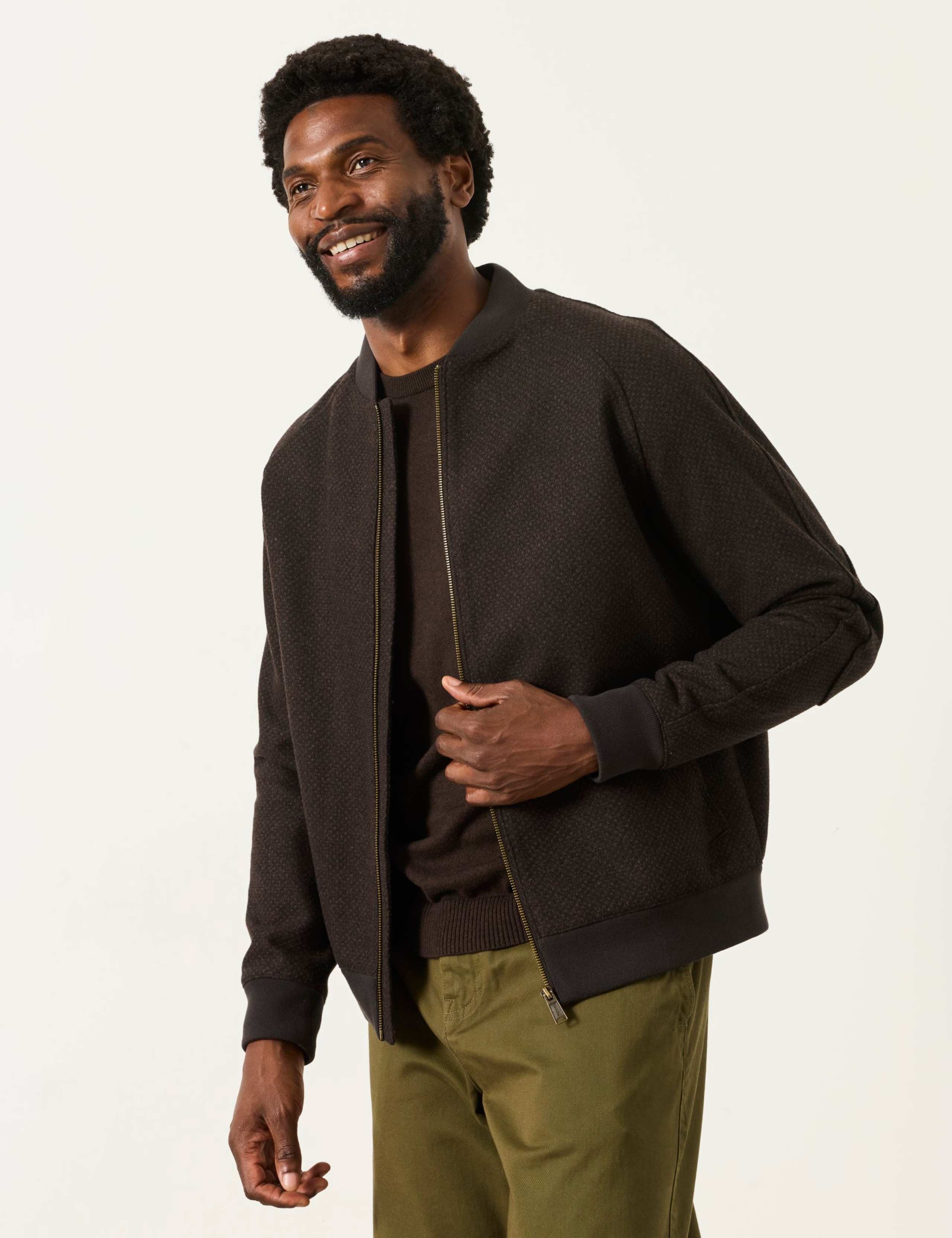 Wool Blend Bomber Jacket