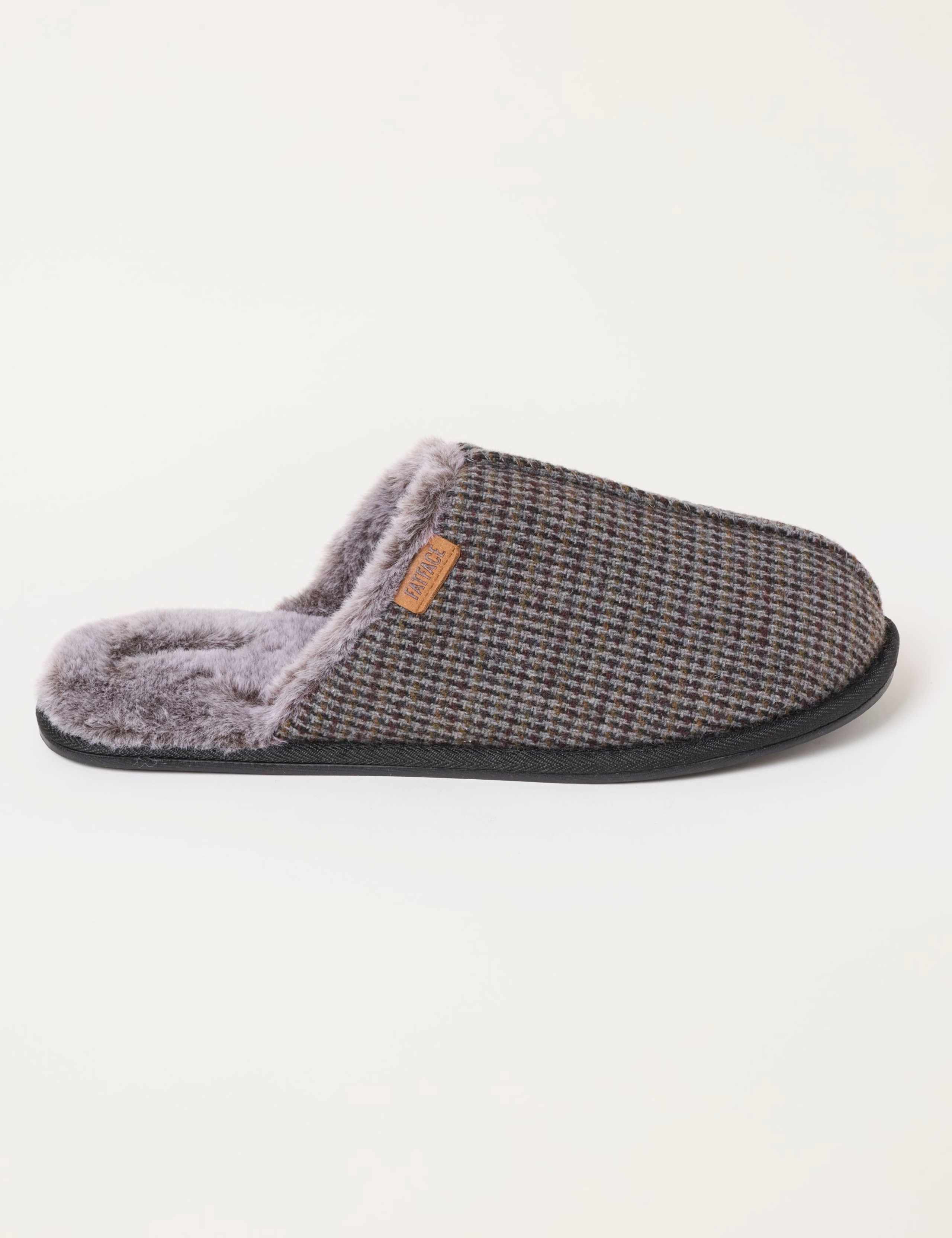 Checked Mule Slippers