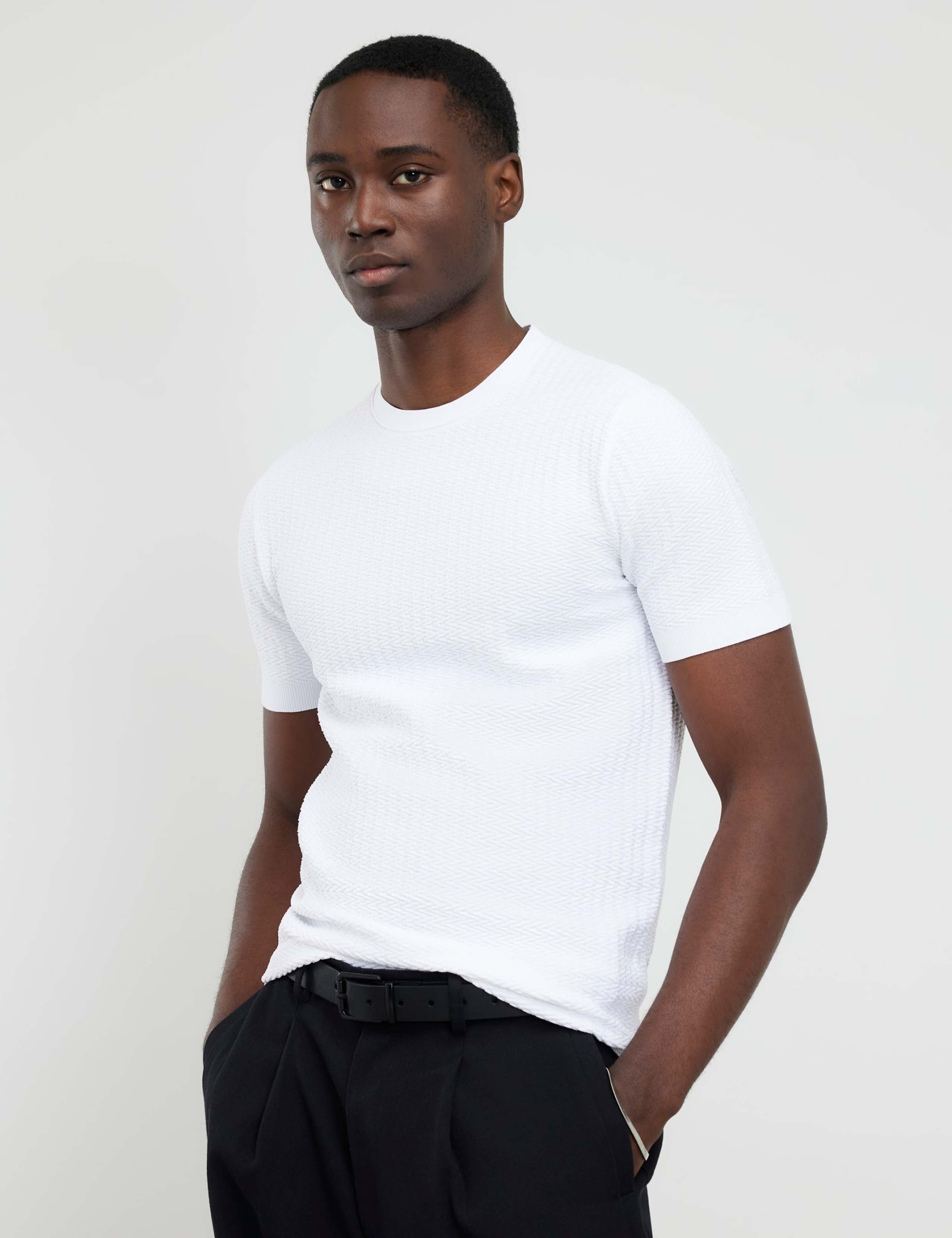 Zig-Zag Textured T-Shirt