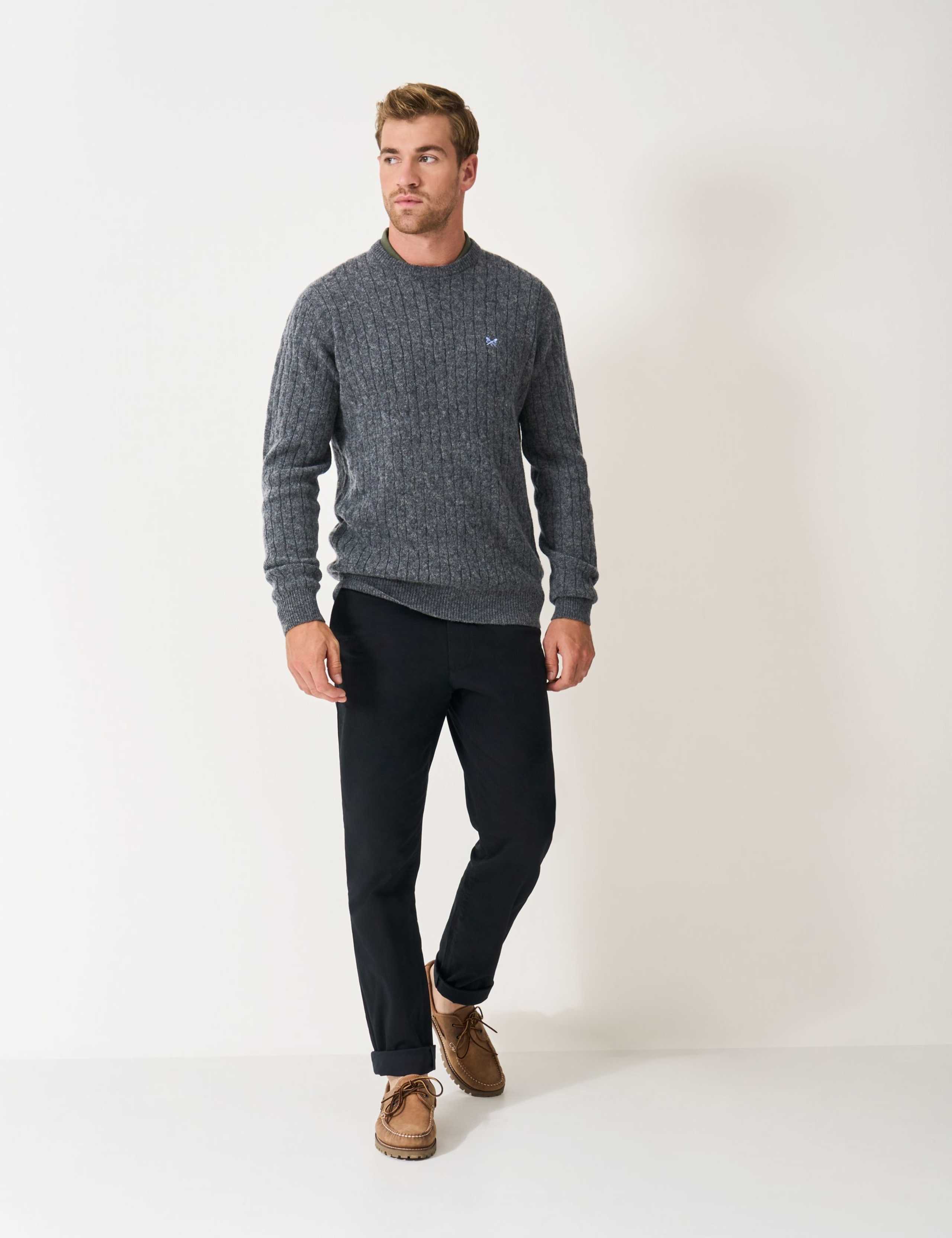 Pure Lambswool Cable Crew Neck Jumper