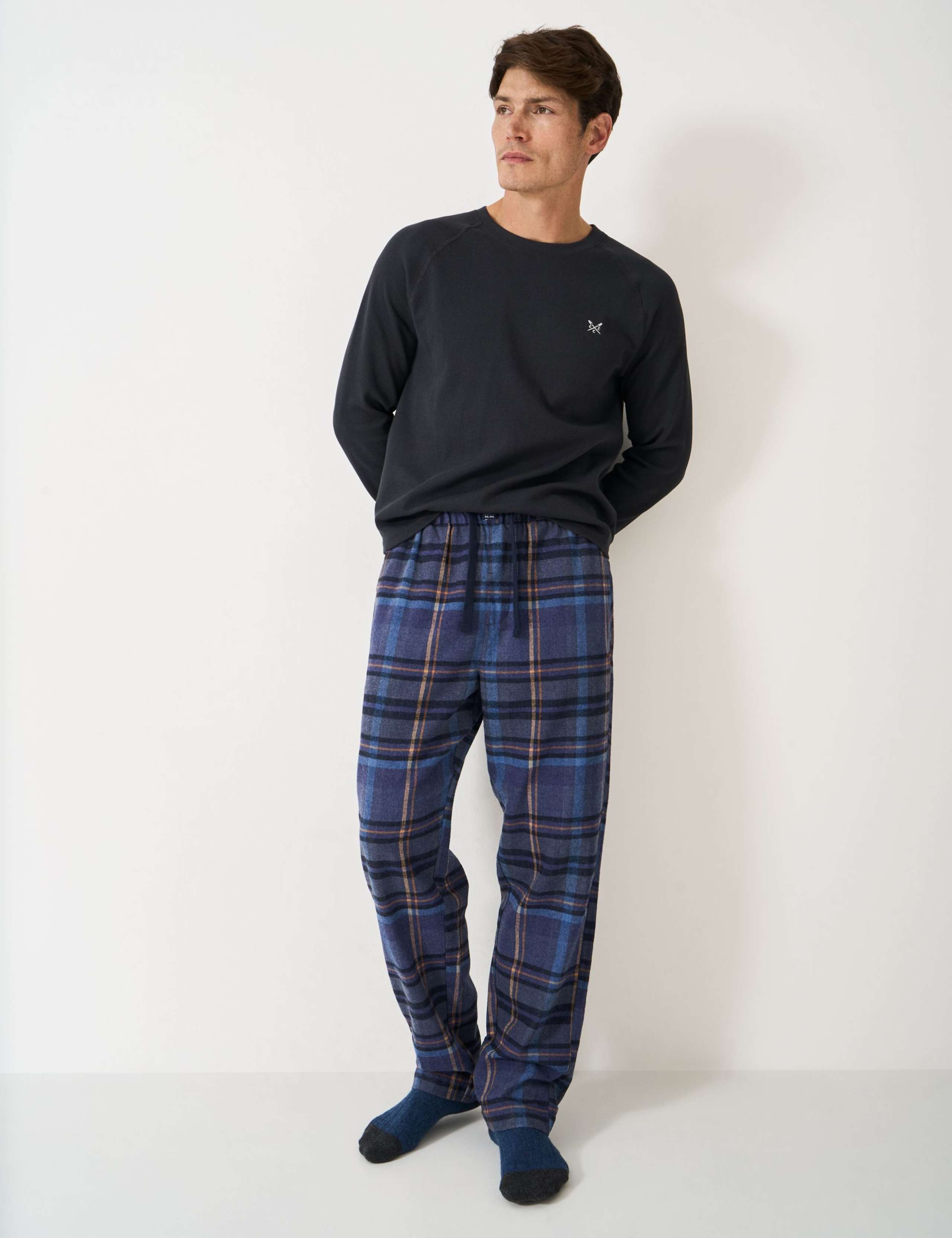 Brushed Cotton Checked Loungewear Bottoms