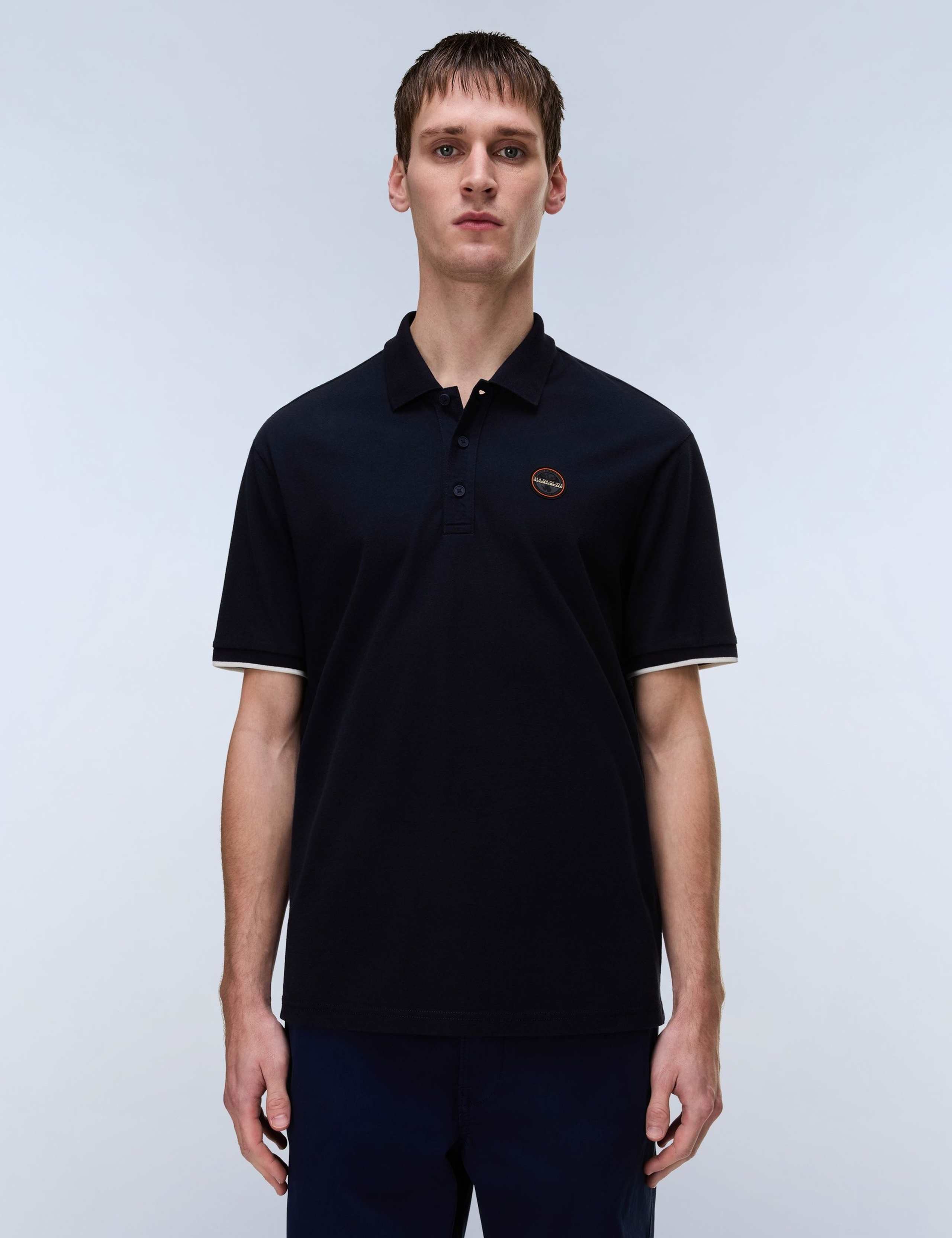 Pure Cotton Badge Polo Shirt