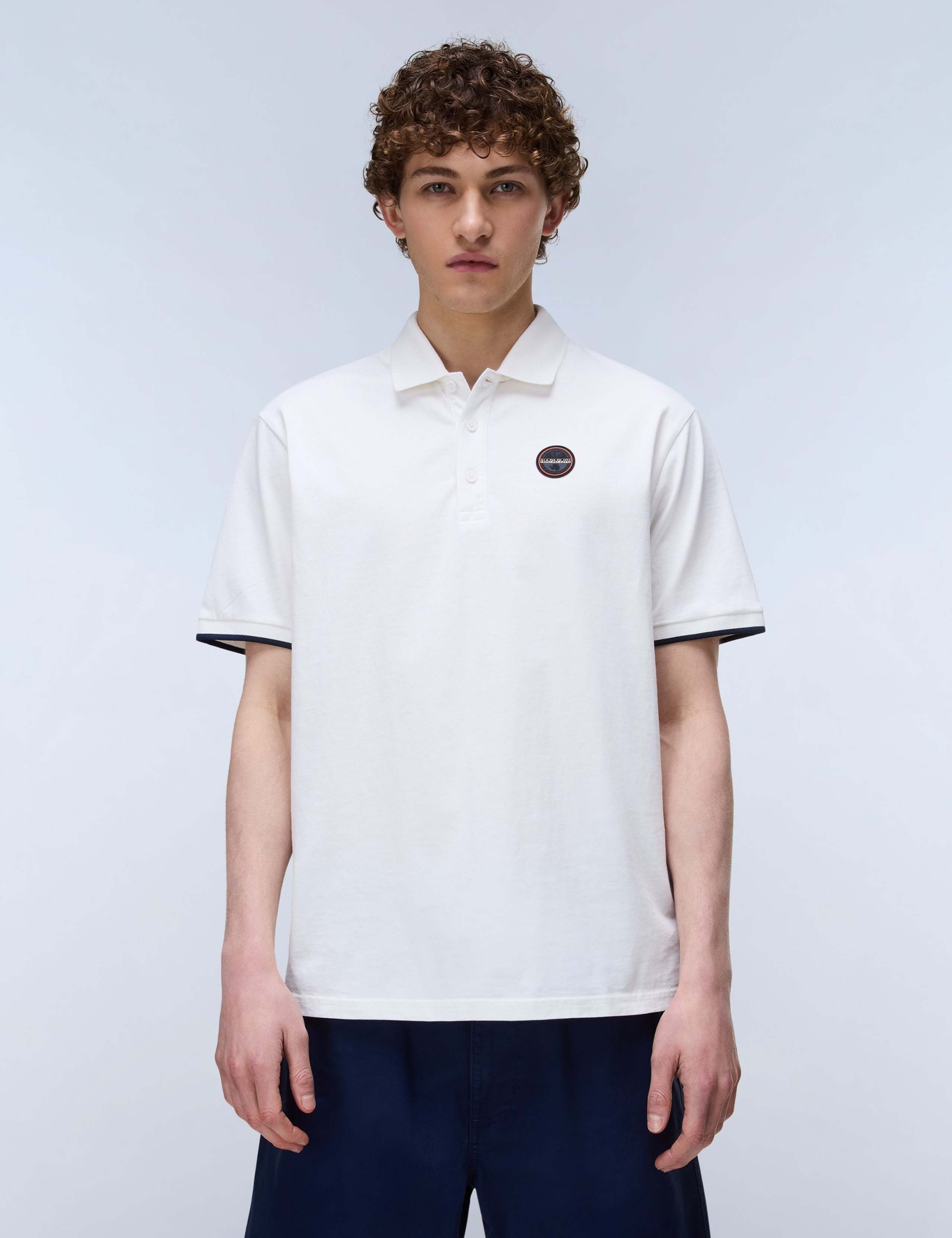 Pure Cotton Badge Polo Shirt