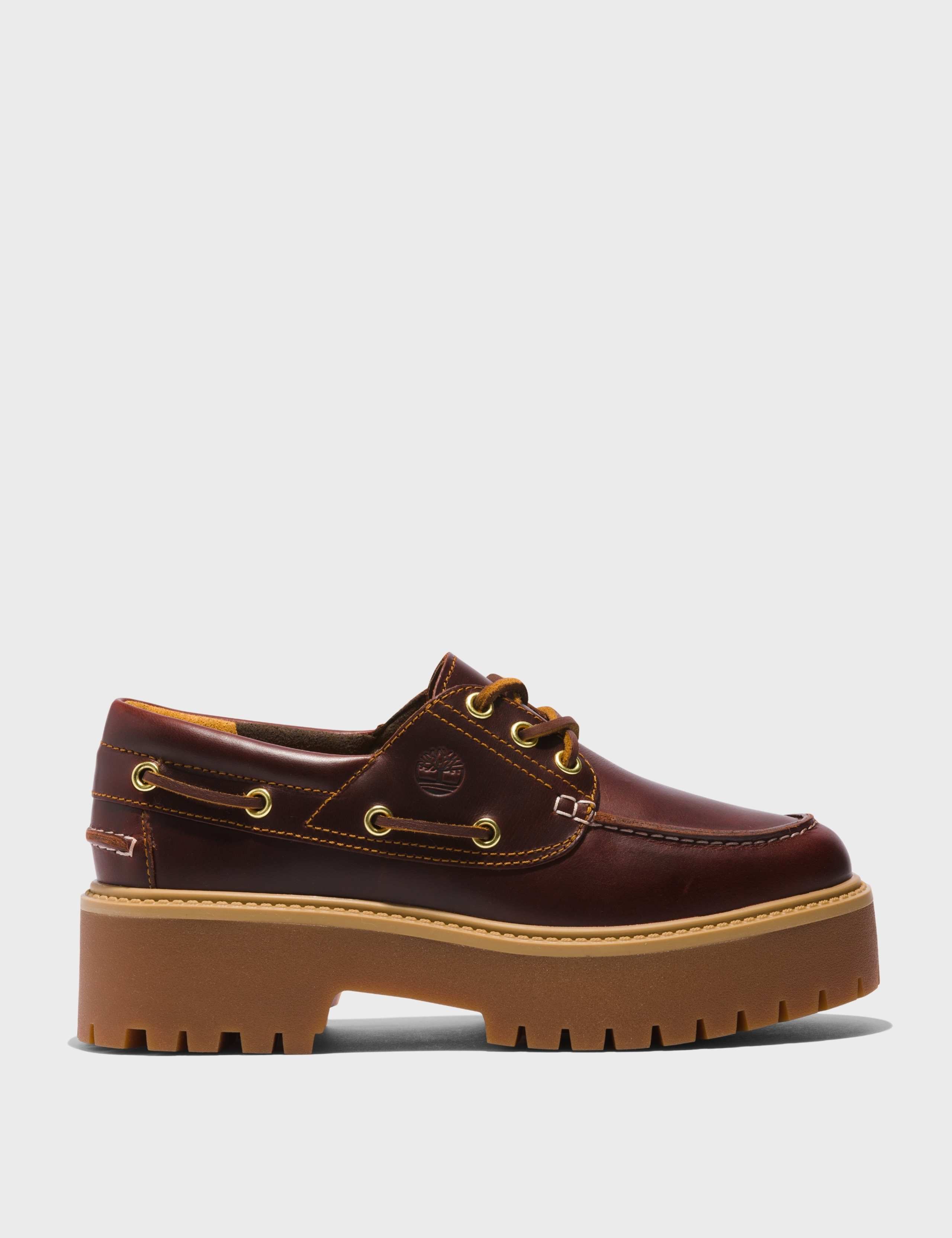 Stone Street Leather Platform Boat Shoes