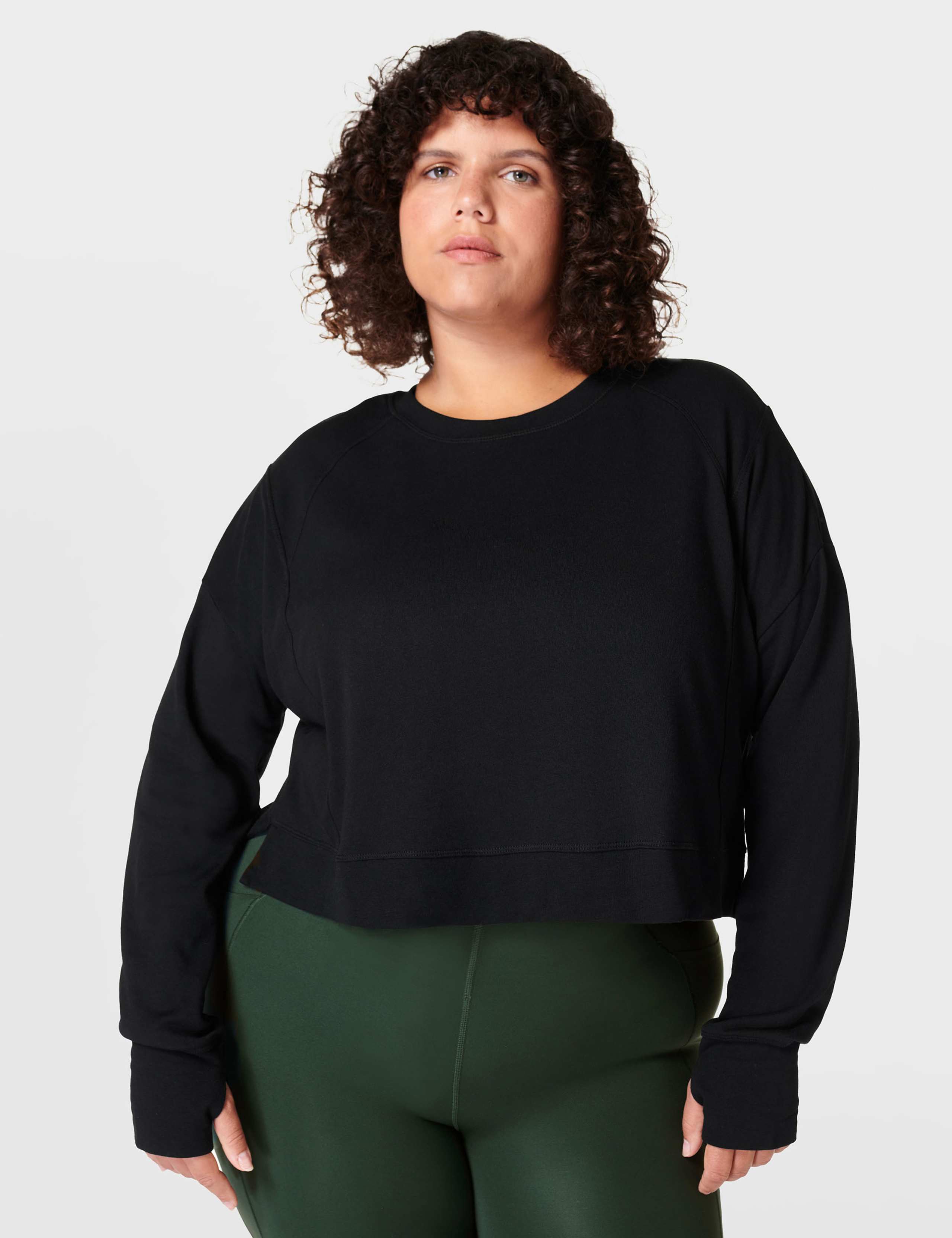 After Class Cotton Blend Crop Sweatshirt