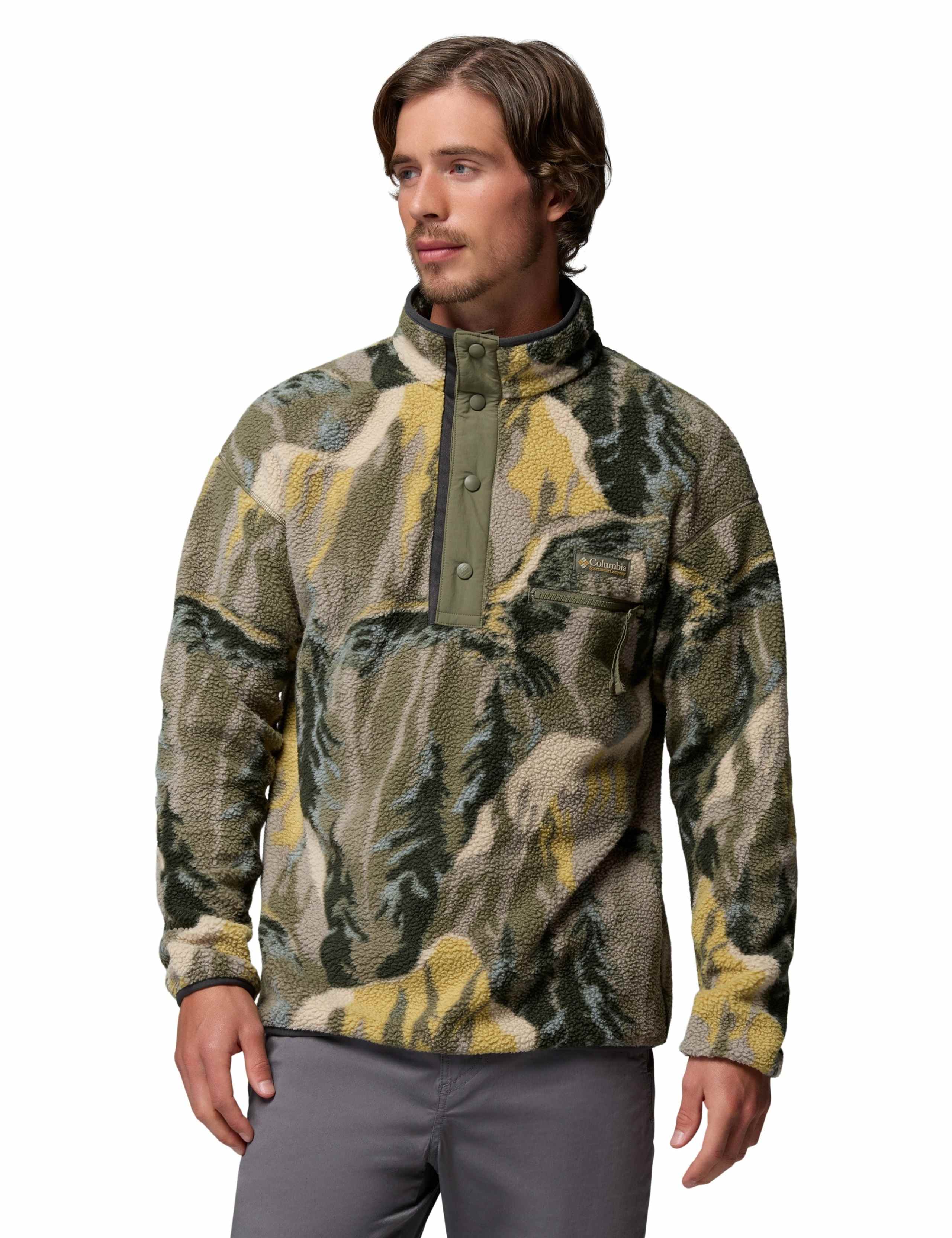 Helvetia Printed Funnel Neck Half Snap Fleece