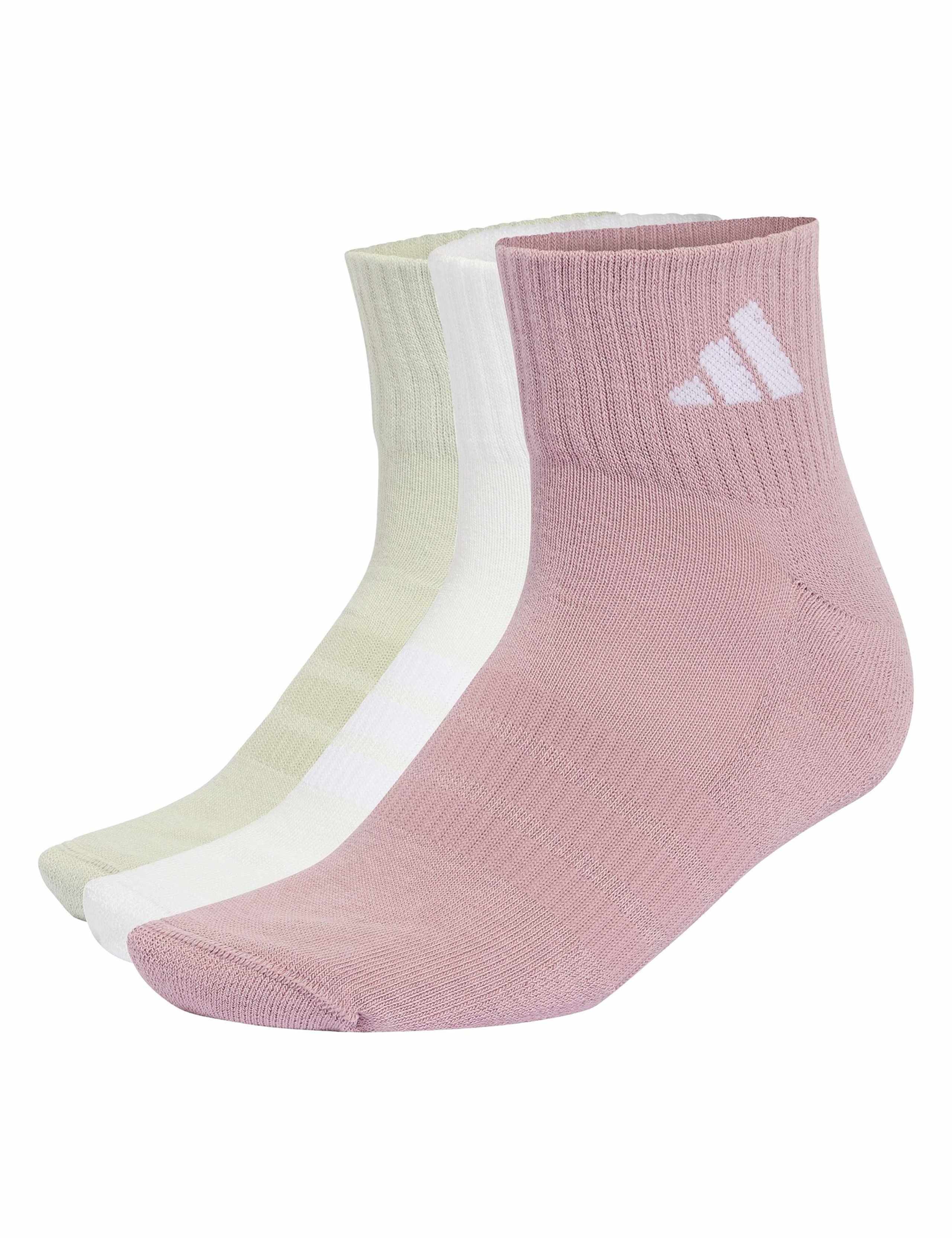 3 Pack Cushioned Cotton Rich Ankle High Socks
