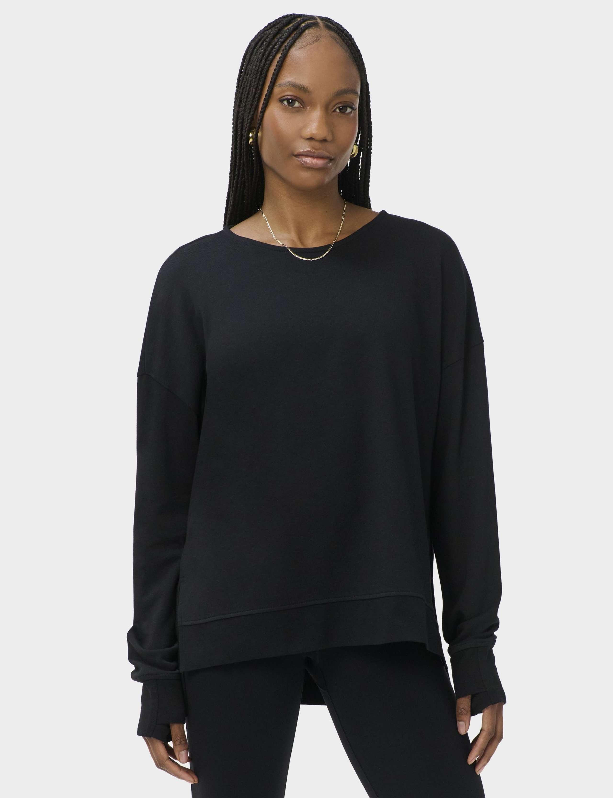 Modal Blend Tie Back Relaxed Sweatshirt